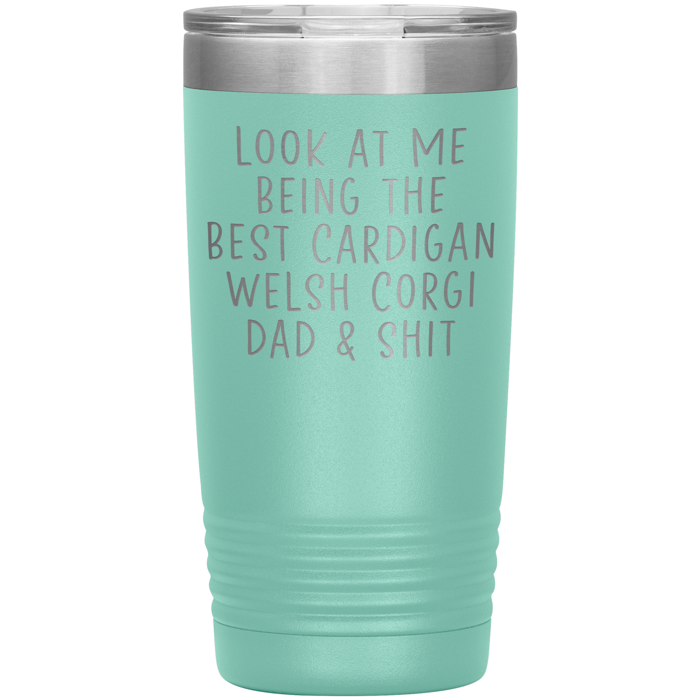 Cardigan Welsh Corgi Dad Tumbler, Funny Travel Coffee Mug, Birthday Gifts for Men and Women