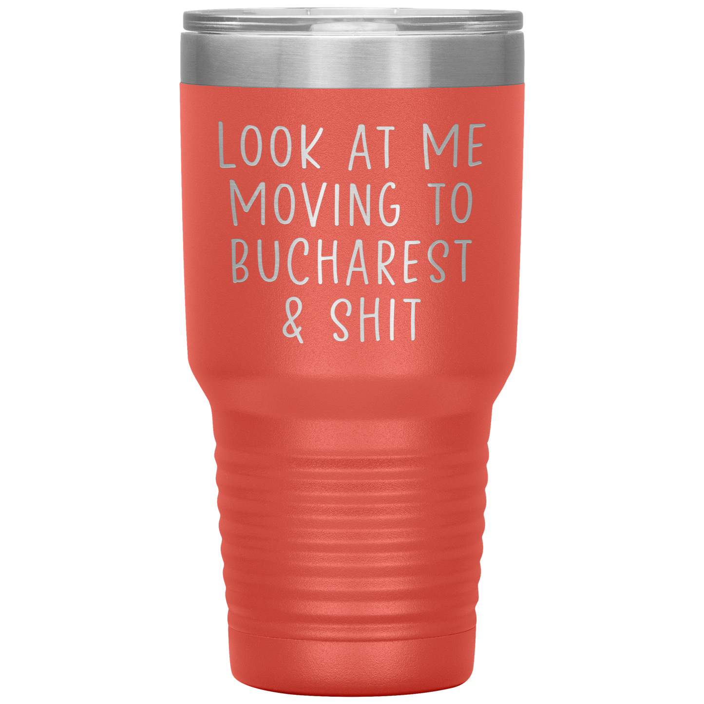 Moving to Bucharest Romania Tumbler, Funny Travel Coffee Mug, Birthday Gifts for Men and Women