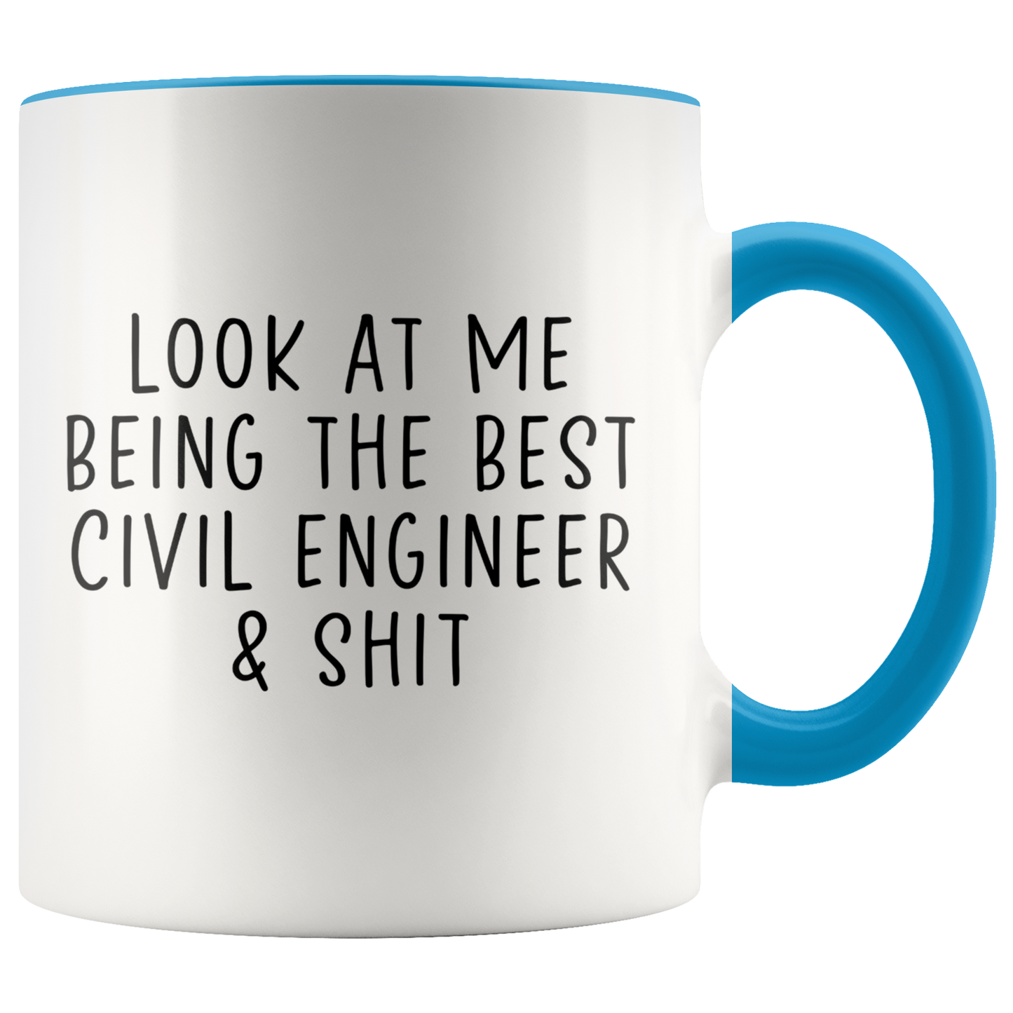 Civil engineer Gifts, Coffee Mug, Two Tone Accent Cup, Birthday Gift for Men and Women