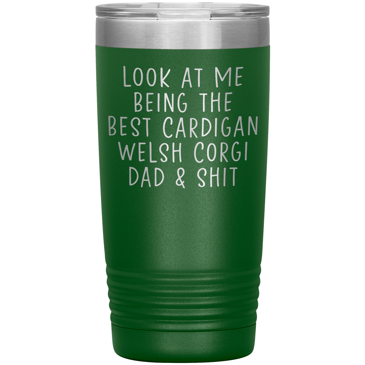 Cardigan Welsh Corgi Dad Tumbler, Funny Travel Coffee Mug, Birthday Gifts for Men and Women