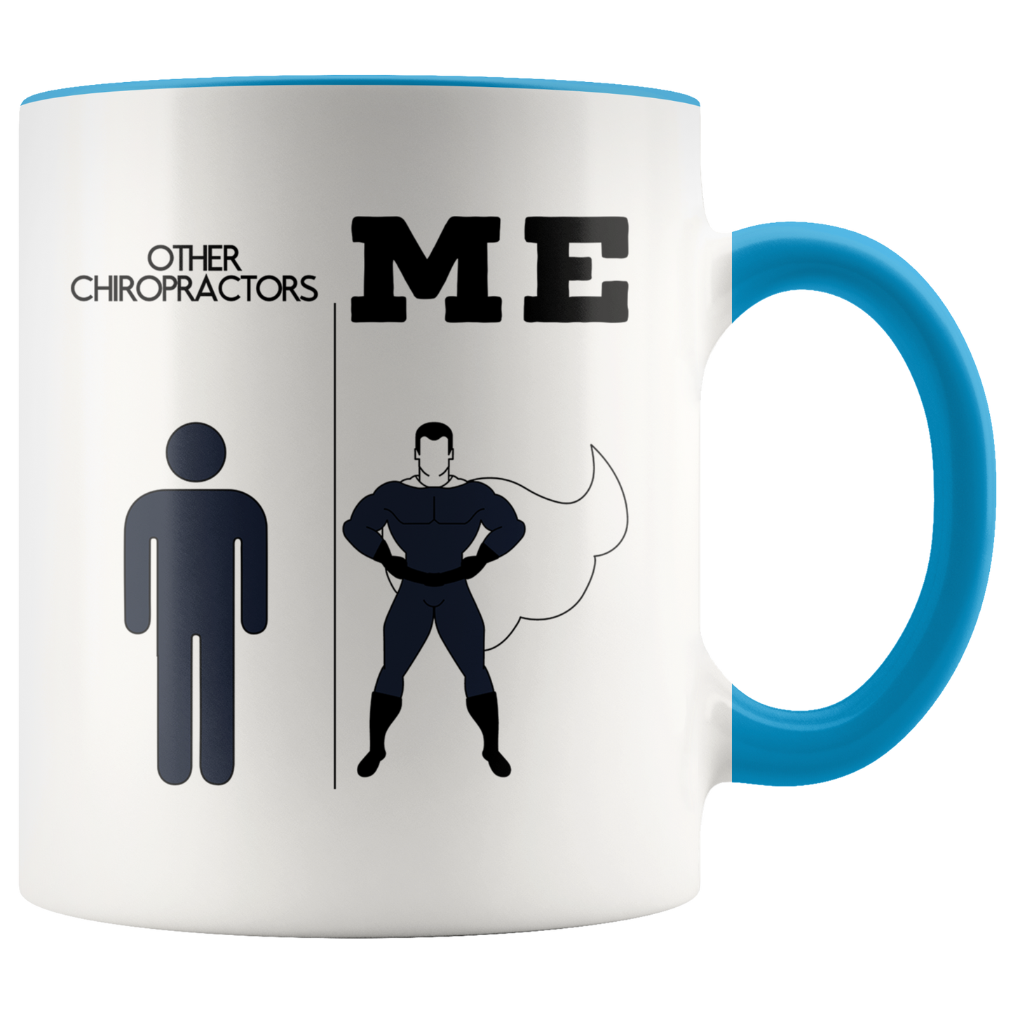 Chiropractor Gifts, Coffee Mug, Two Tone Accent Cup, Birthday Gift for Men and Women