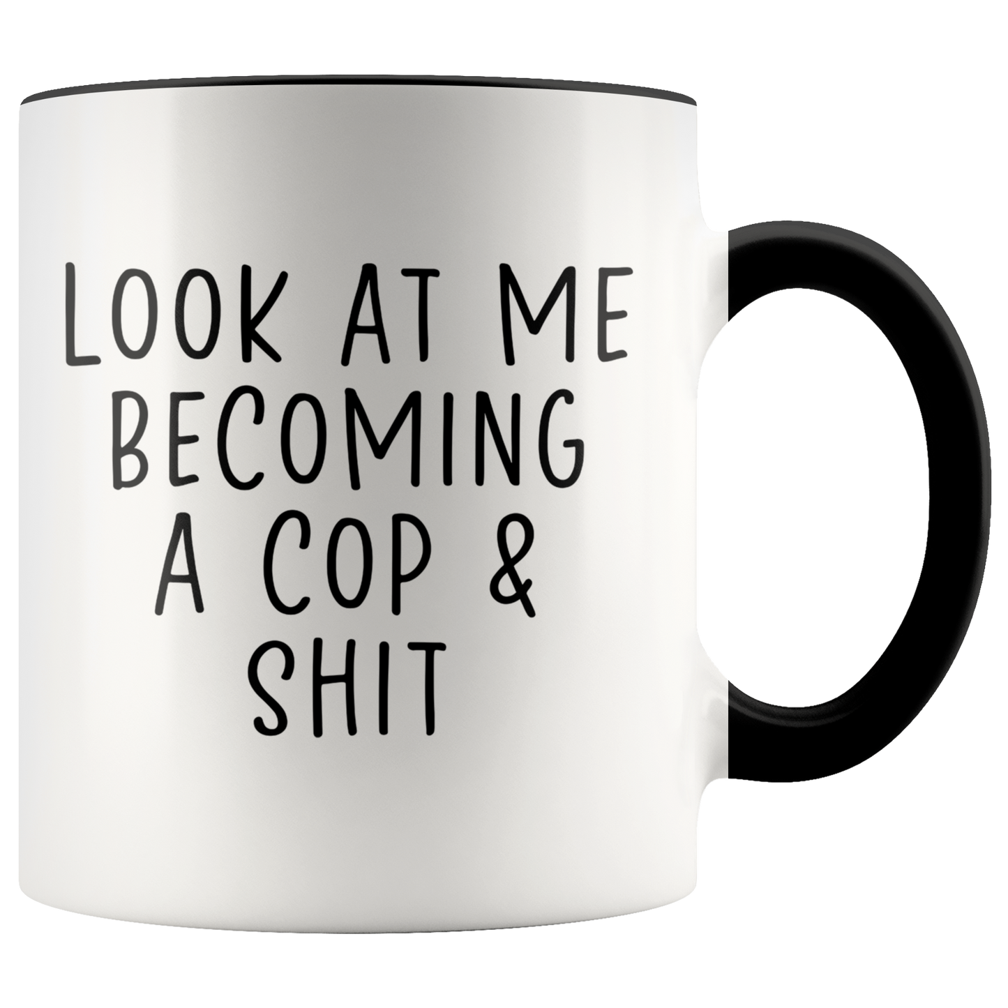 Cop Graduation Gifts, Cop Graduate Coffee Mug, Two Tone Accent Cup, Birthday Gift for Men and Women