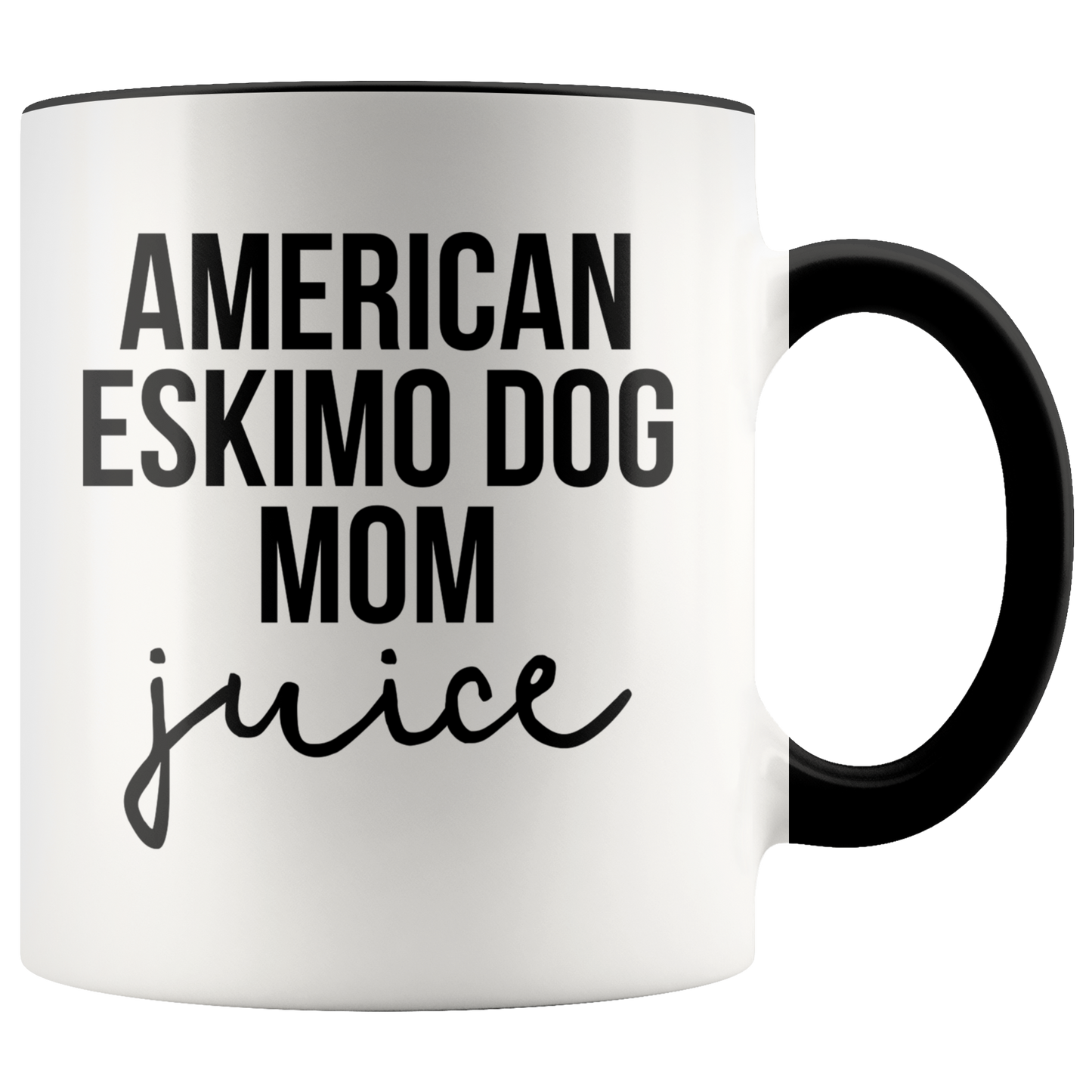 American Eskimo Dog Mom Gifts, American Eskimo Dog Mom Coffee Mug, Two Tone Accent Cup, Birthday Gift for Men and Women