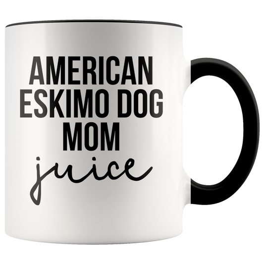 American Eskimo Dog Mom Gifts, American Eskimo Dog Mom Coffee Mug, Two Tone Accent Cup, Birthday Gift for Men and Women