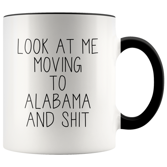 Moving to Alabama Gifts, Moving Away Coffee Mug, Two Tone Accent Cup, Birthday Gift for Men and Women