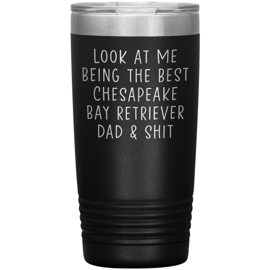 Chesapeake Bay Retriever Dad Tumbler, Funny Travel Coffee Mug, Birthday Gifts for Men and Women