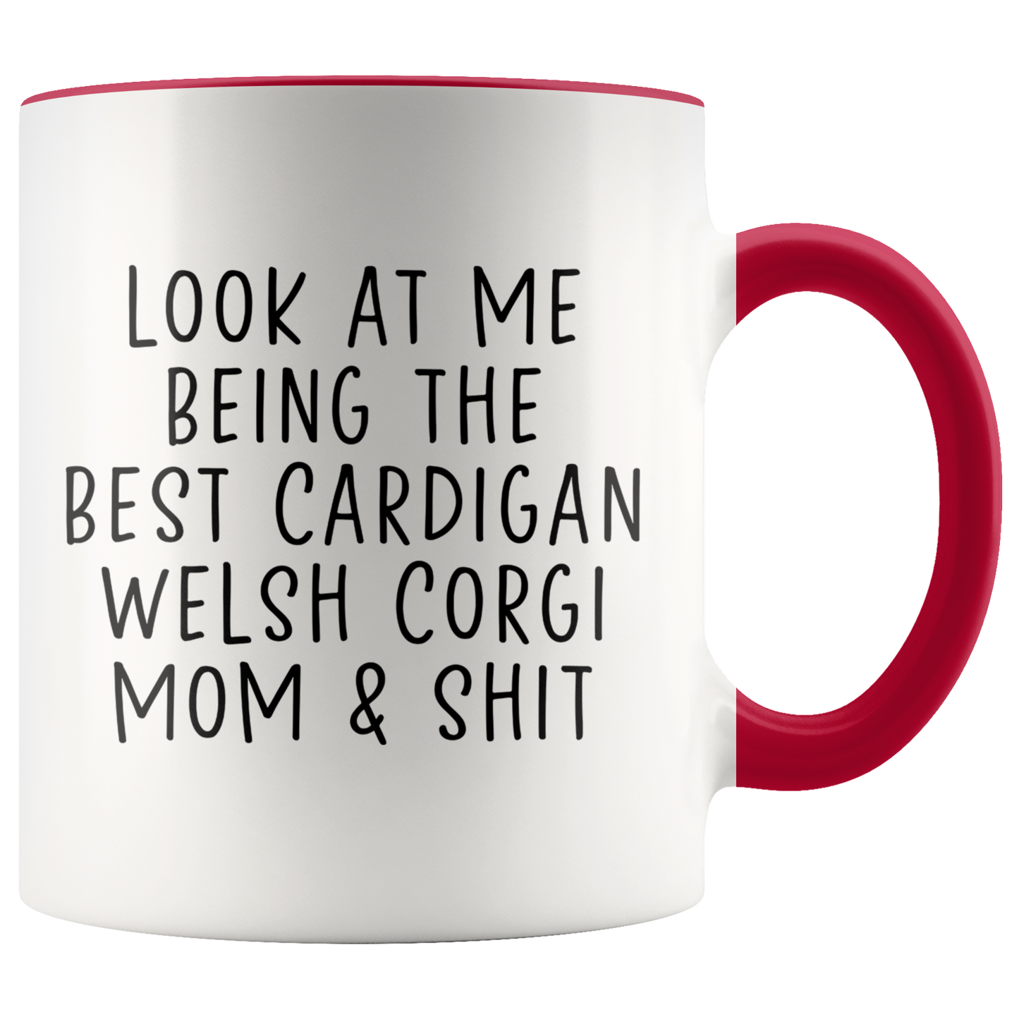 Cardigan Welsh Corgi Mom Gifts, Coffee Mug, Two Tone Accent Cup, Birthday Gift for Men and Women