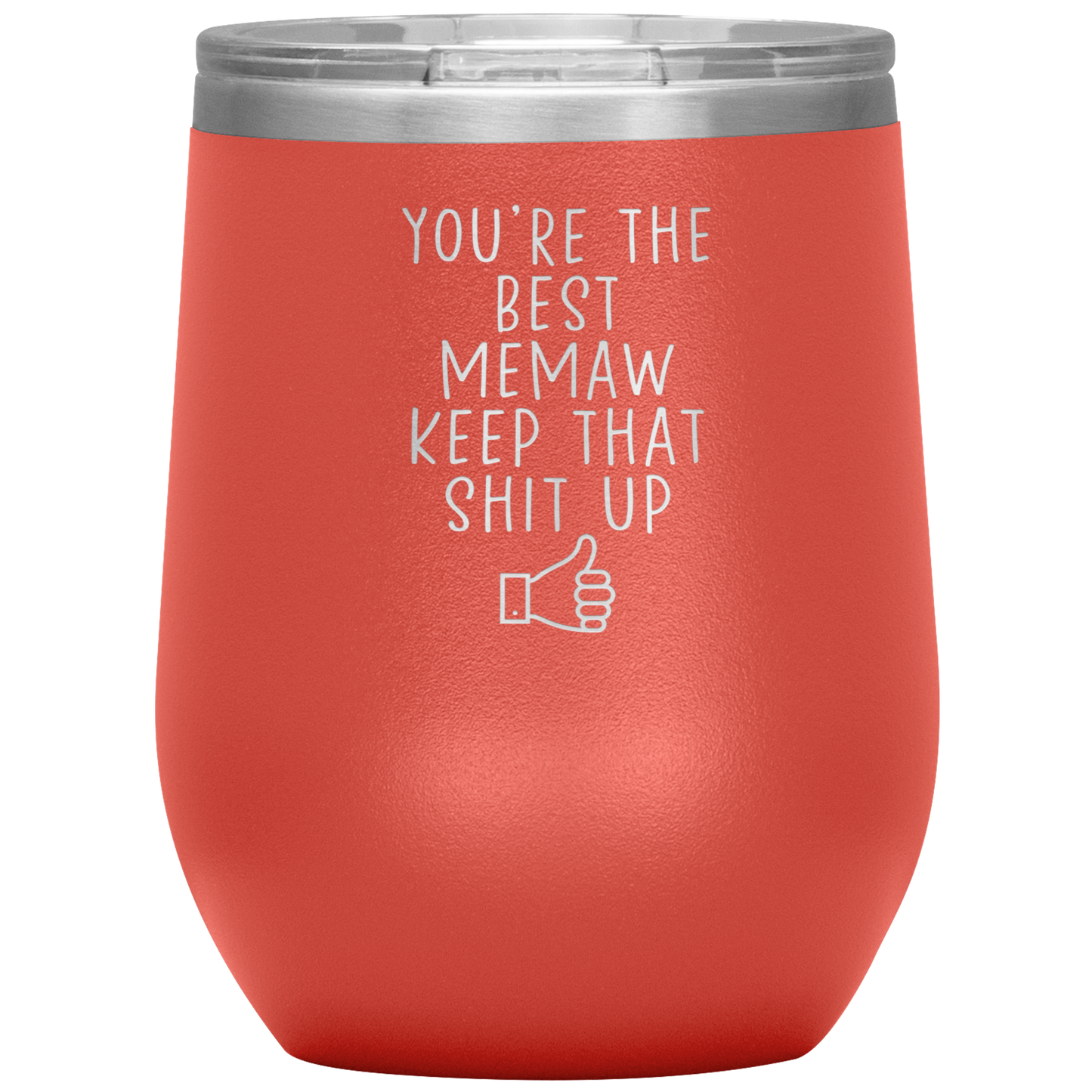 Memaw Wine Tumbler, Memaw Gifts, Travel Wine Cup, Birthday Gifts for Men and Women