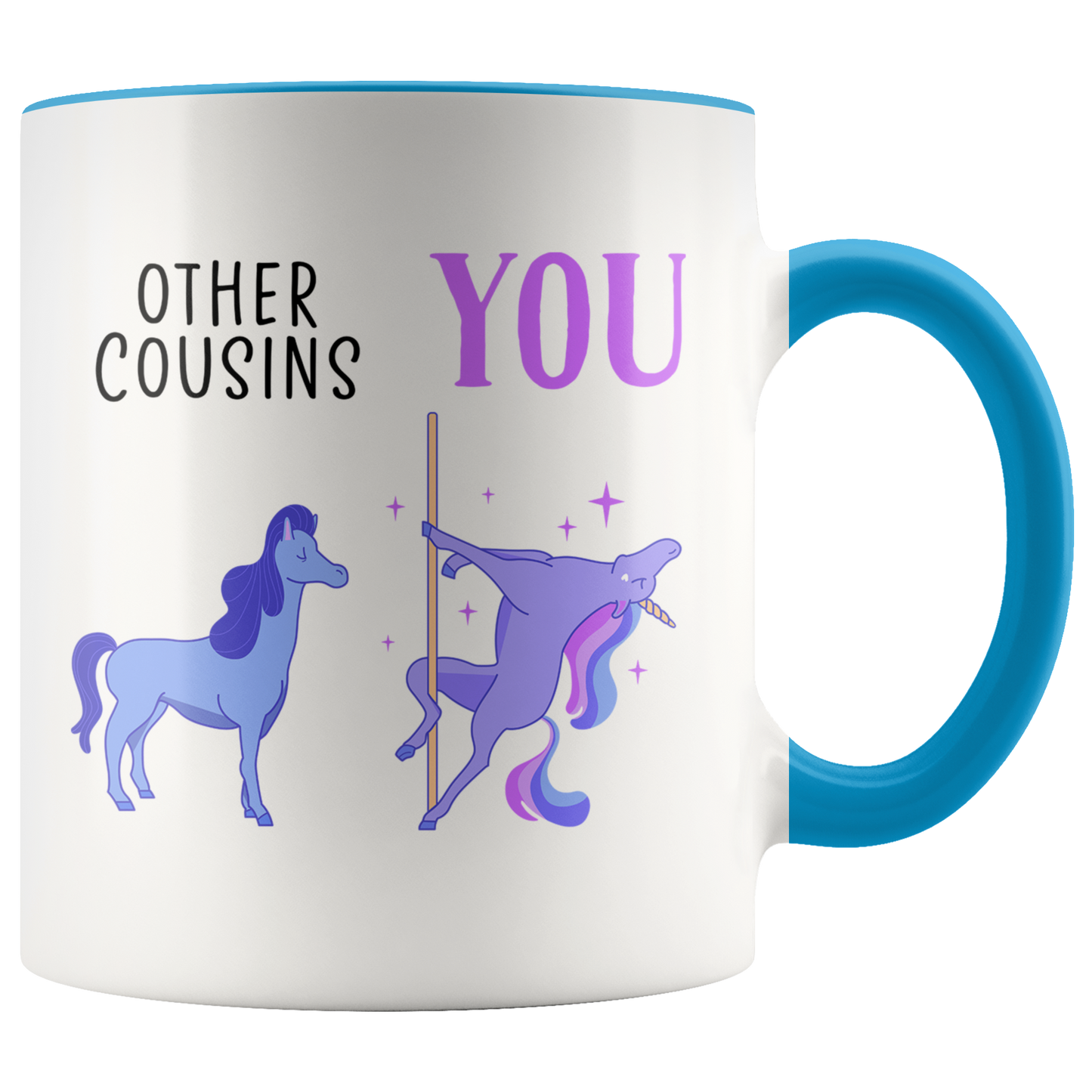 Cousin Gifts, Coffee Mug, Two Tone Accent Cup, Birthday Gift for Men and Women