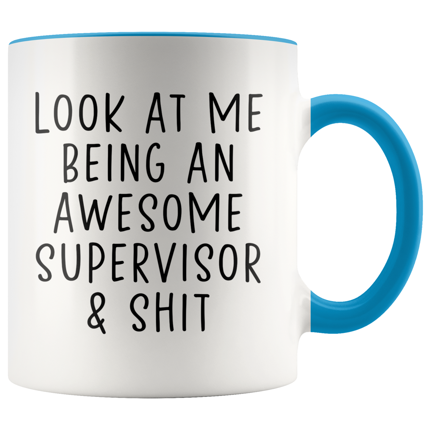 Supervisor Appreciation Gifts, Coffee Mug, Two Tone Accent Cup, Birthday Gift for Men and Women