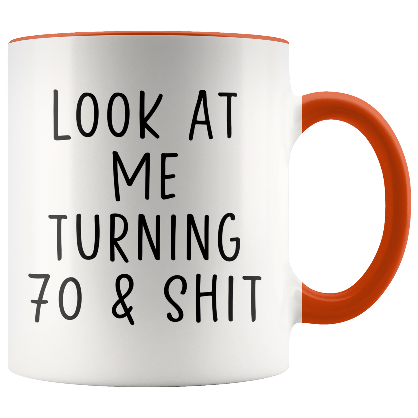 70th Birthday Gifts, Coffee Mug, Two Tone Accent Cup, Birthday Gift for Men and Women