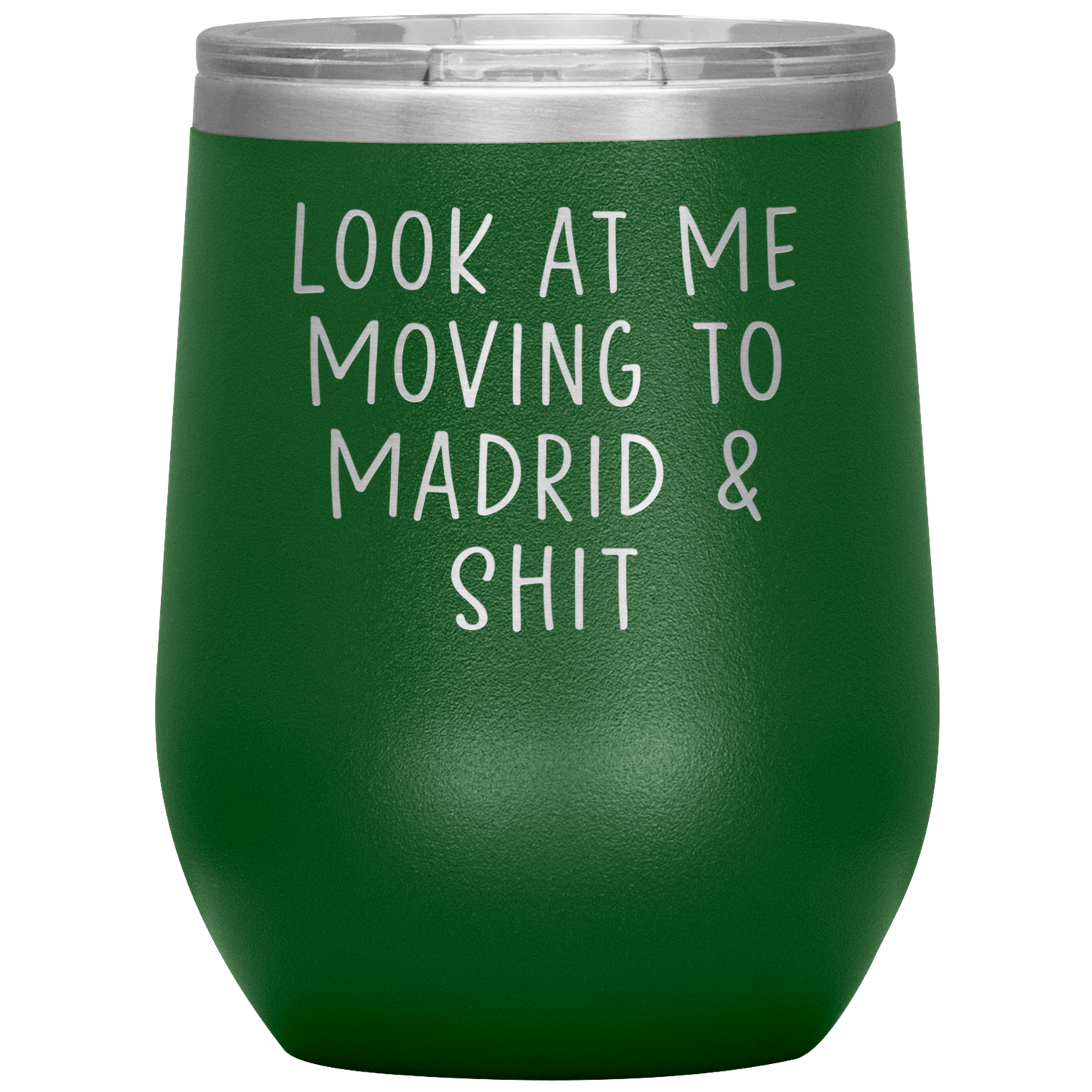 Moving to Madrid Spain Wine Tumbler, Funny Travel Wine Cup, Birthday Gifts for Men and Women