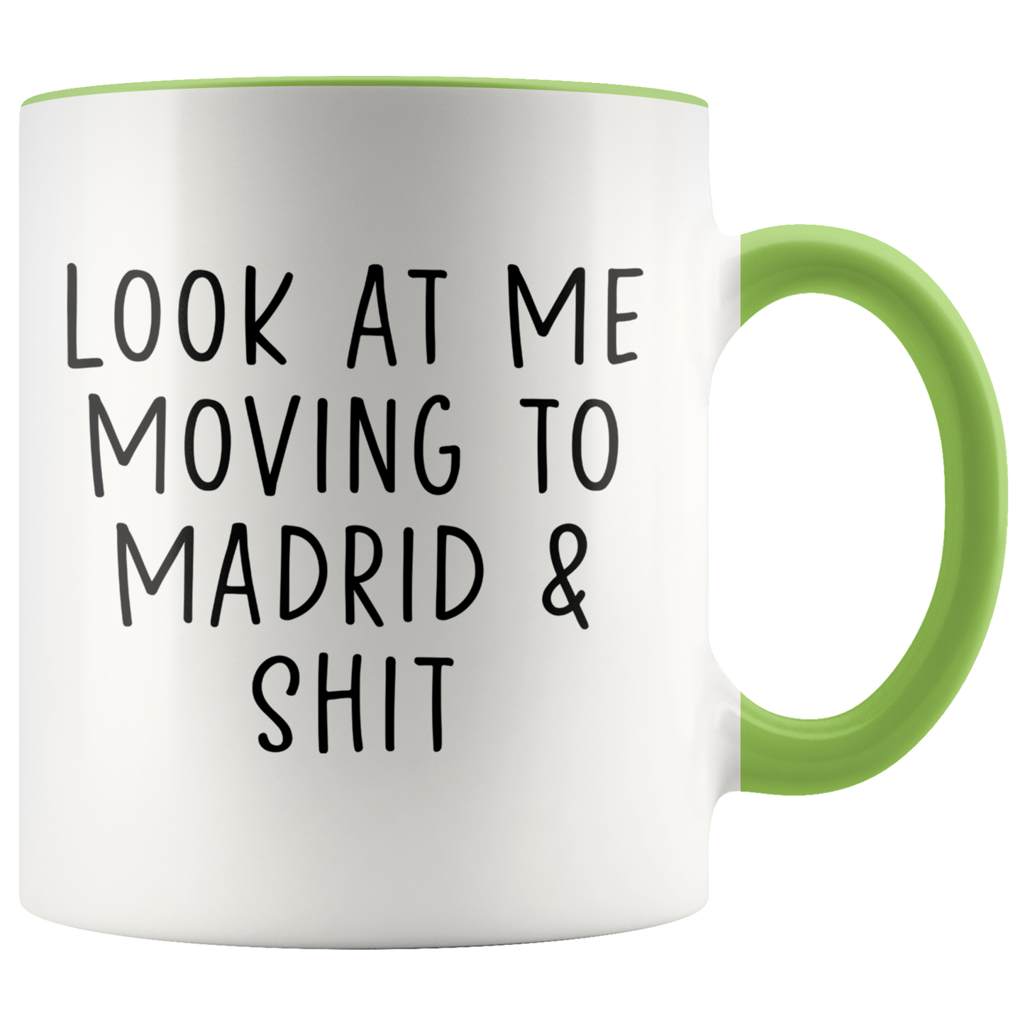 Moving to Madrid Spain Gifts, Coffee Mug, Two Tone Accent Cup, Birthday Gift for Men and Women