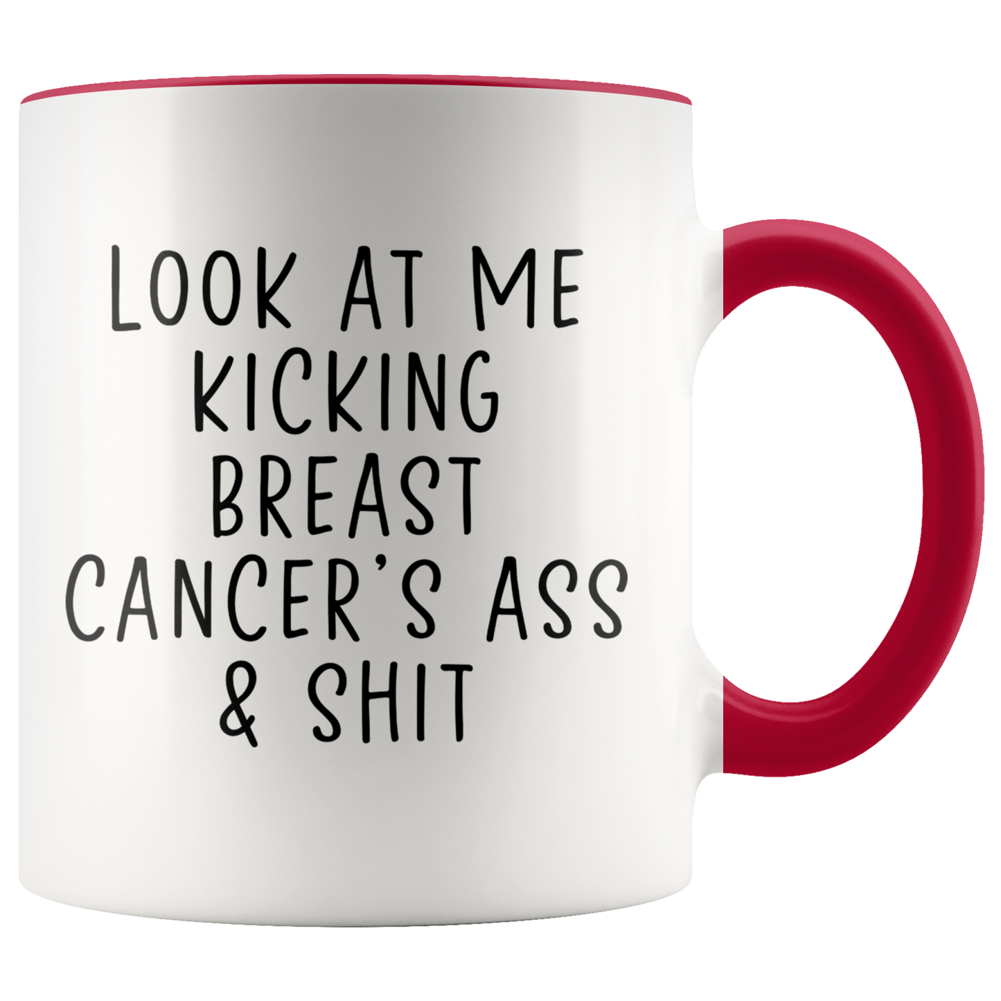 Breast Cancer Survivor Gifts, Coffee Mug, Two Tone Accent Cup, Birthday Gift for Men and Women