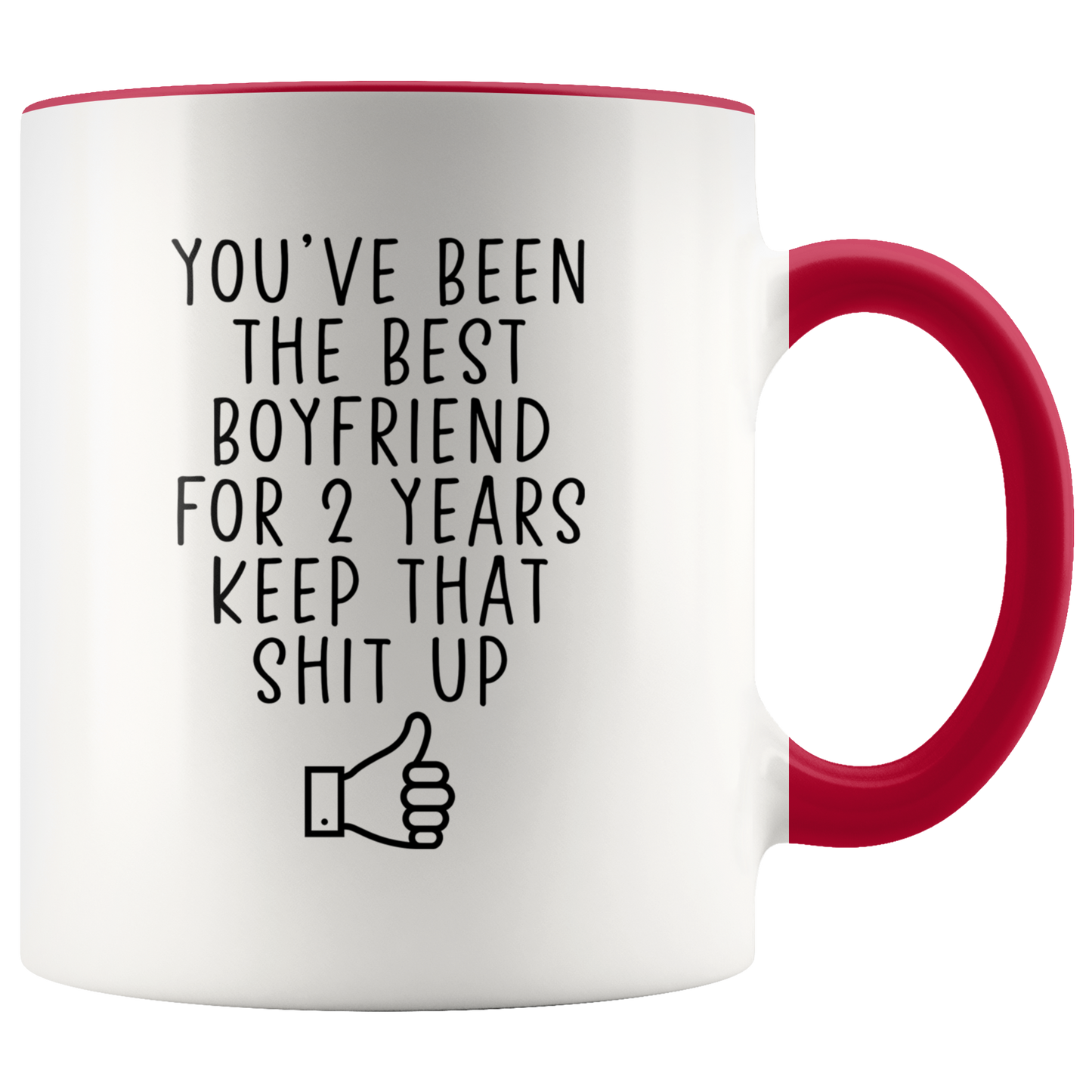 2 Years Dating Boyfriend Gifts, BF Coffee Mug, Two Tone Accent Cup, Birthday Gift for Men and Women