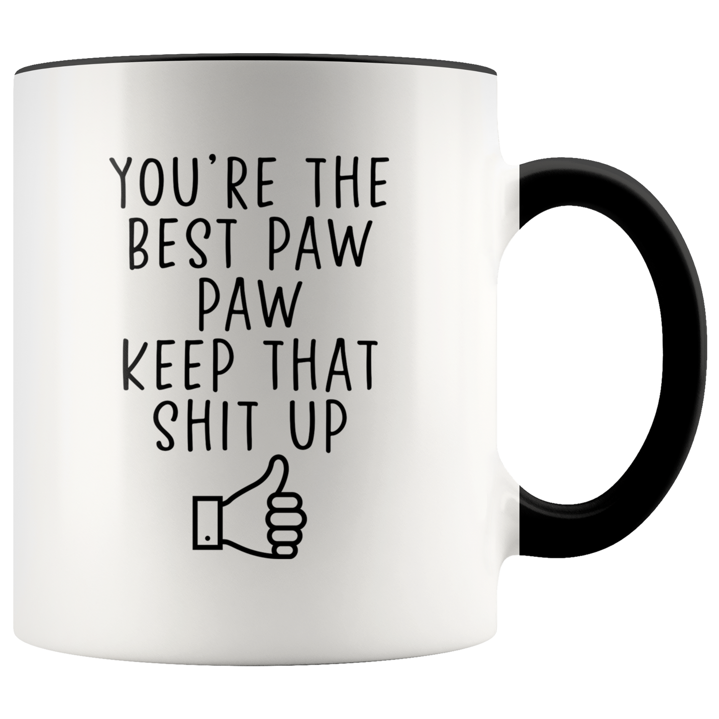 Paw Paw Gifts, Coffee Mug, Two Tone Accent Cup, Birthday Gift for Men and Women