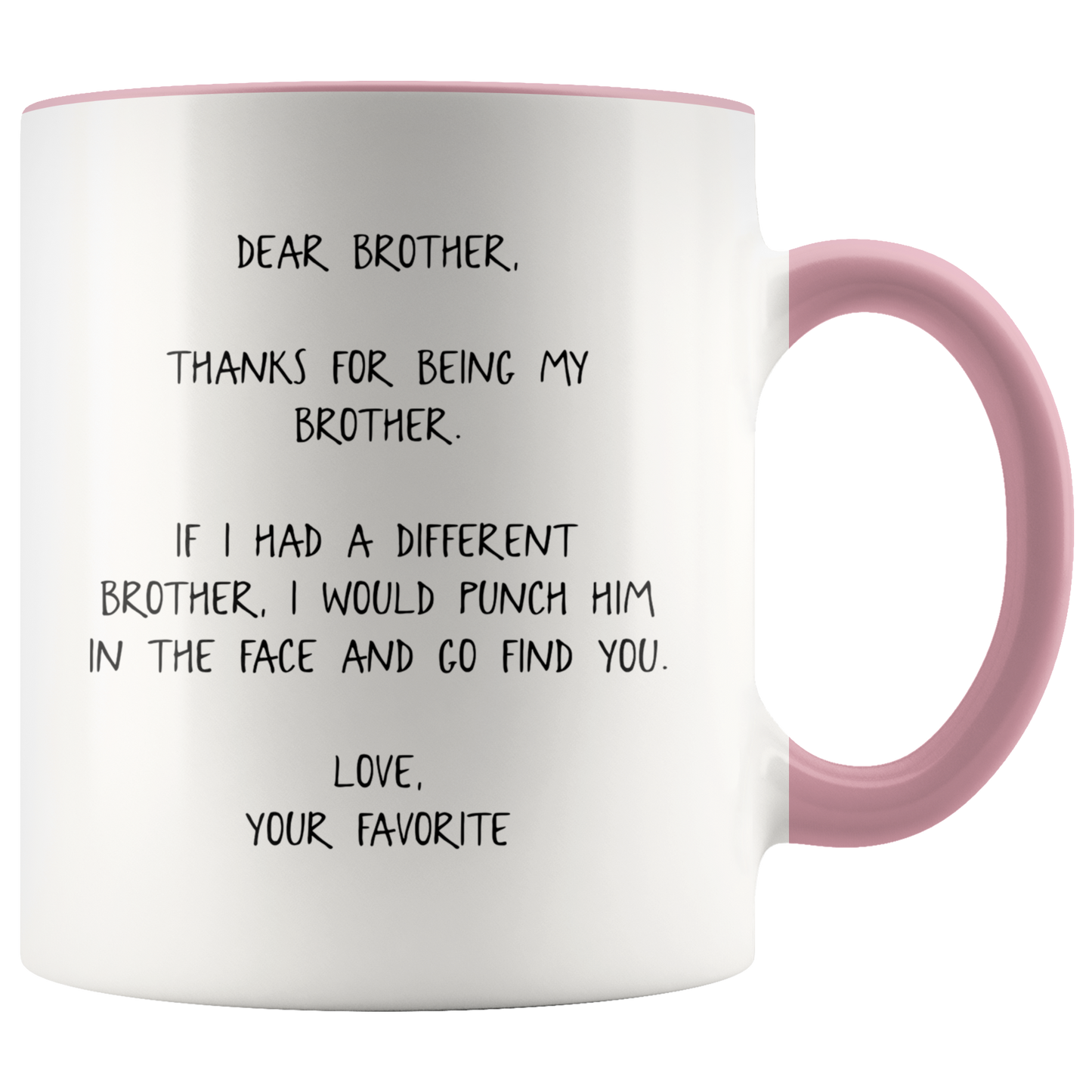 Brother Gifts, Coffee Mug, Two Tone Accent Cup, Birthday Gift for Men and Women