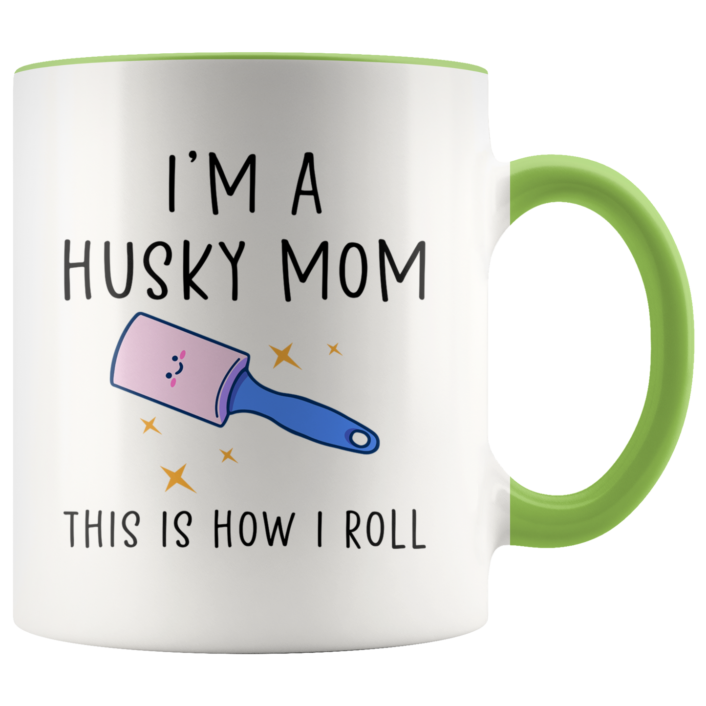 Husky Mom Gifts, Husky Lover Coffee Mug, Two Tone Accent Cup, Birthday Gift for Men and Women