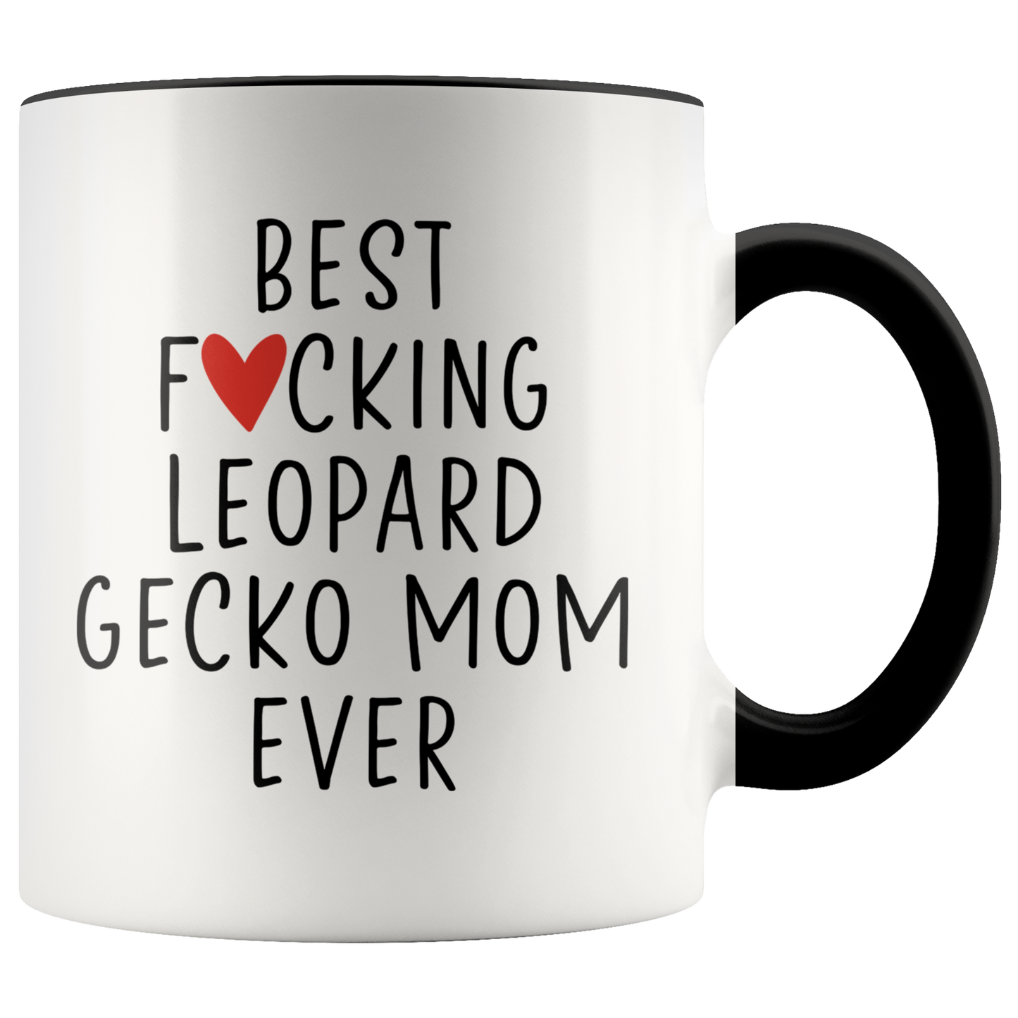 Leopard Gecko Mom Gifts, Coffee Mug, Two Tone Accent Cup, Birthday Gift for Men and Women