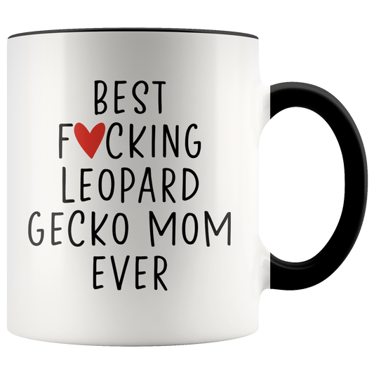 Leopard Gecko Mom Gifts, Coffee Mug, Two Tone Accent Cup, Birthday Gift for Men and Women