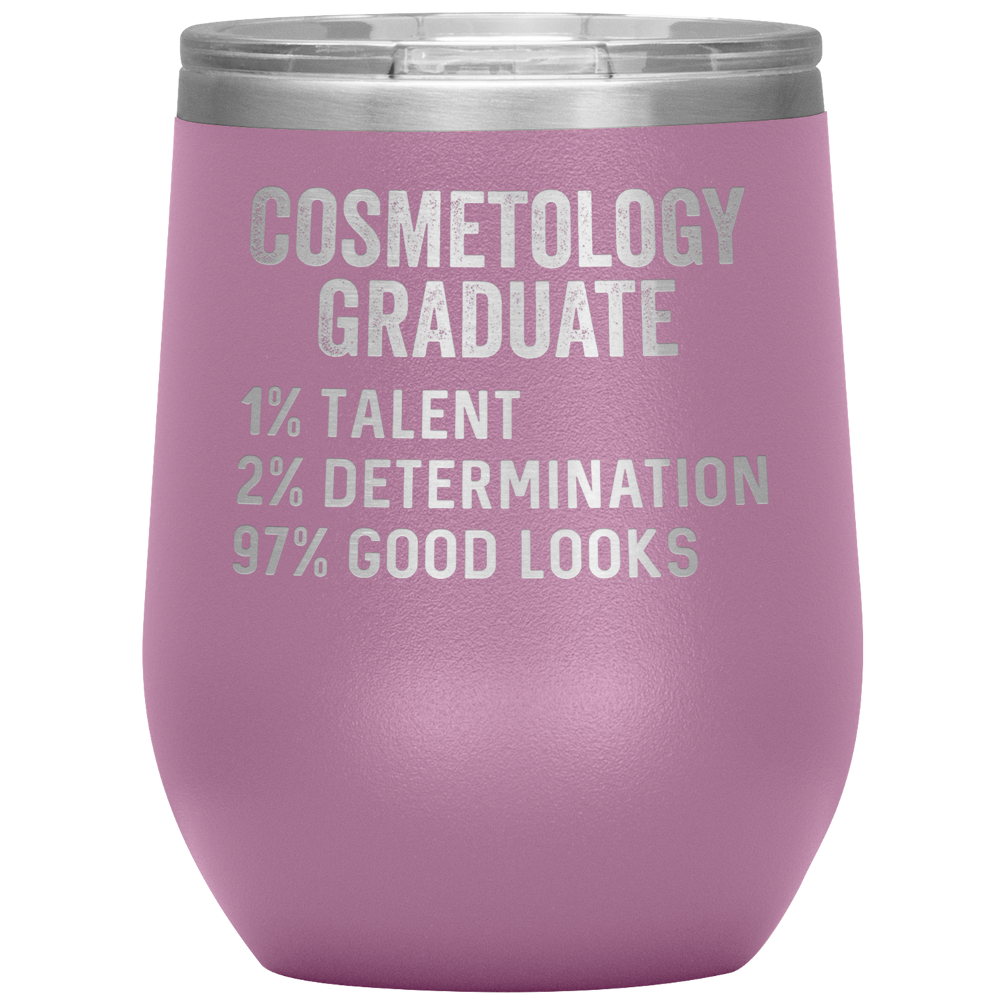 Cosmetology Graduate Wine Tumbler, Funny Cosmetologist Graduation Gifts, Travel Wine Cup, Birthday Gifts for Men and Women