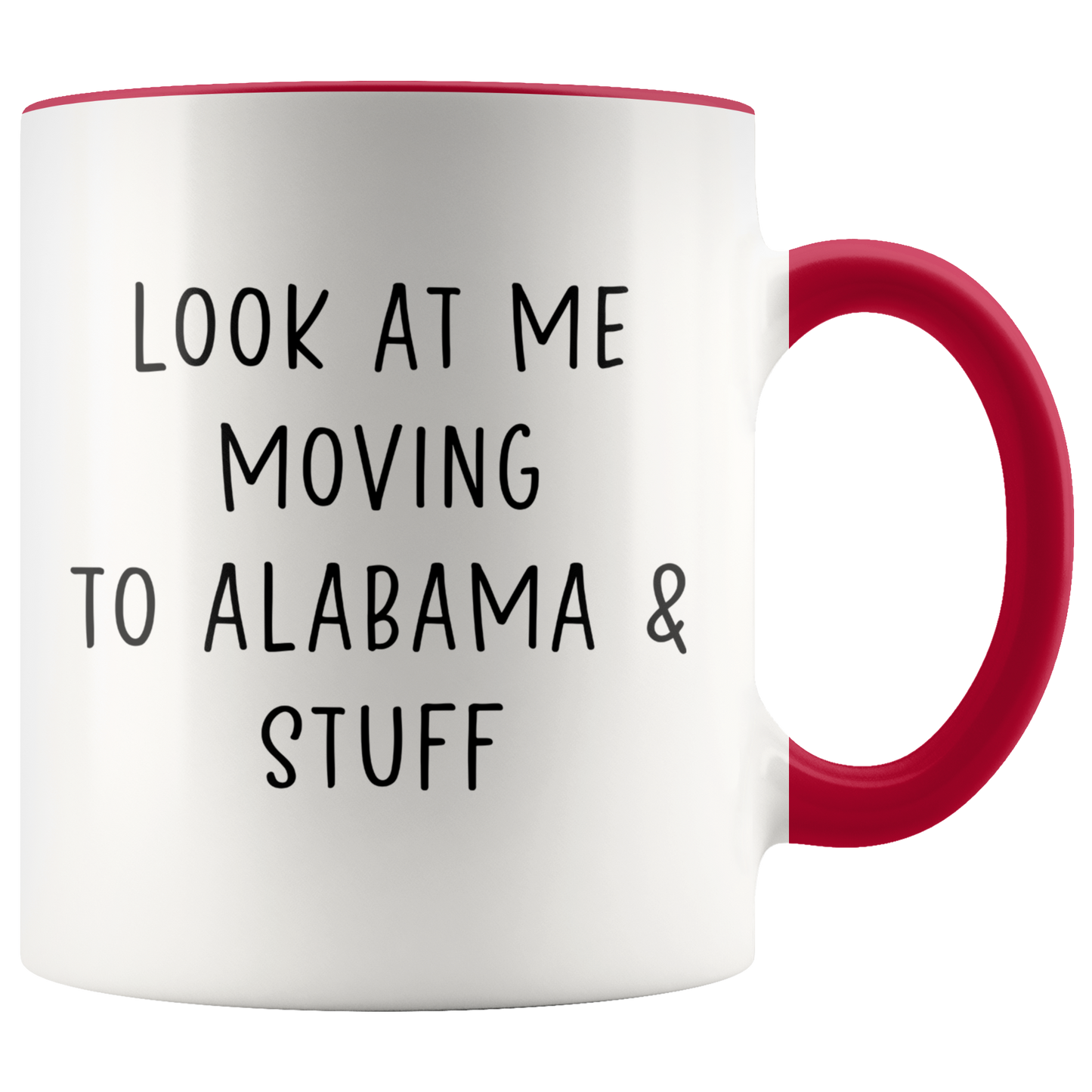 Moving to Alabama Gifts, Moving Away Coffee Mug, Two Tone Accent Cup, Birthday Gift for Men and Women