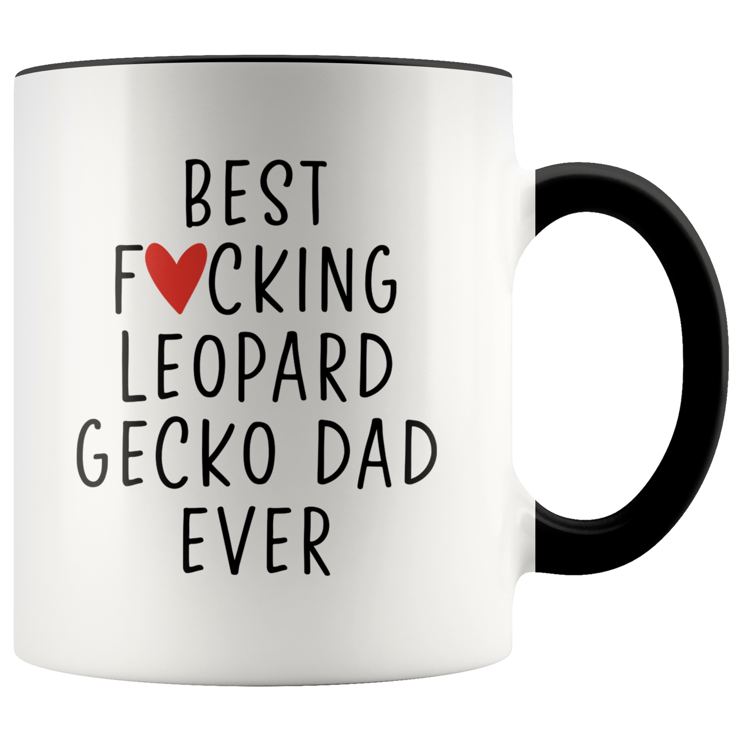 Leopard Gecko Dad Gifts, Coffee Mug, Two Tone Accent Cup, Birthday Gift for Men and Women