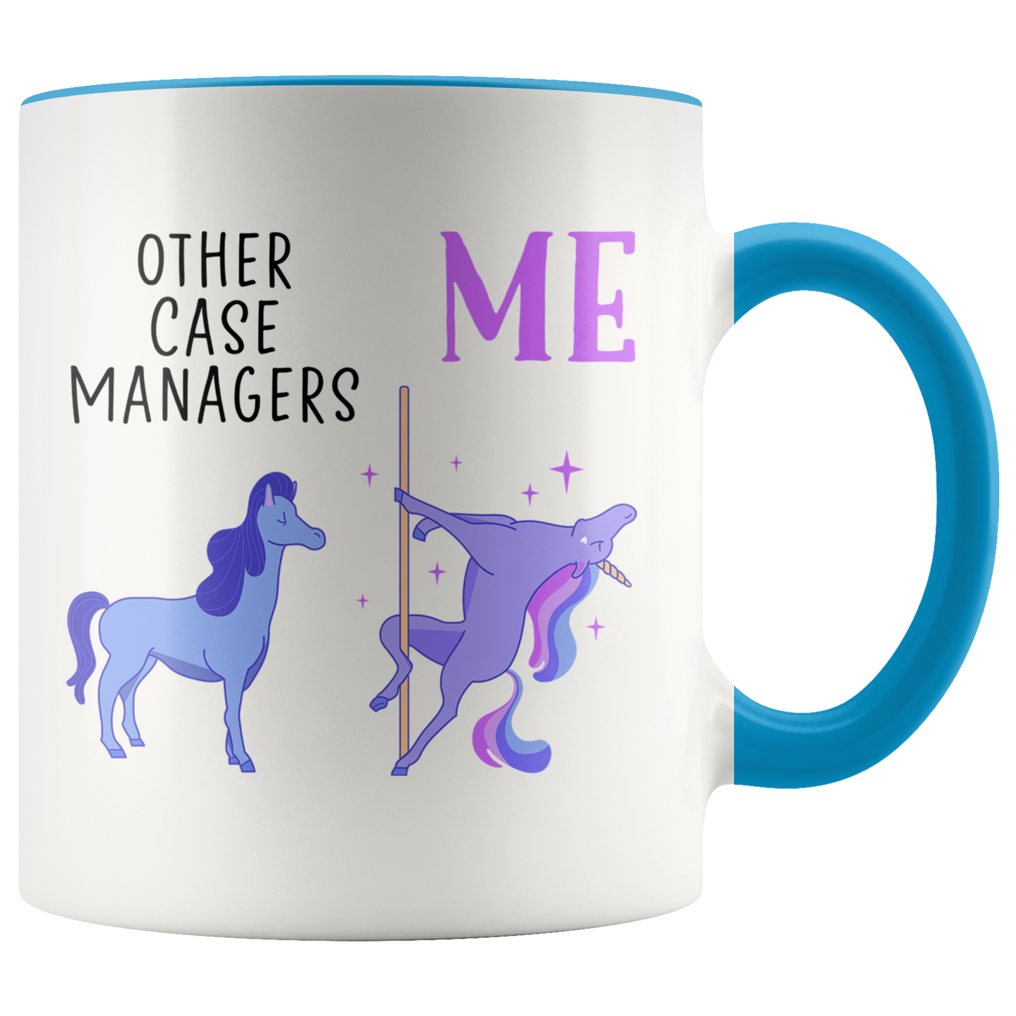 Case manager Gifts, Funny Coffee Mug, Two Tone Accent Cup, Birthday Gift for Men and Women