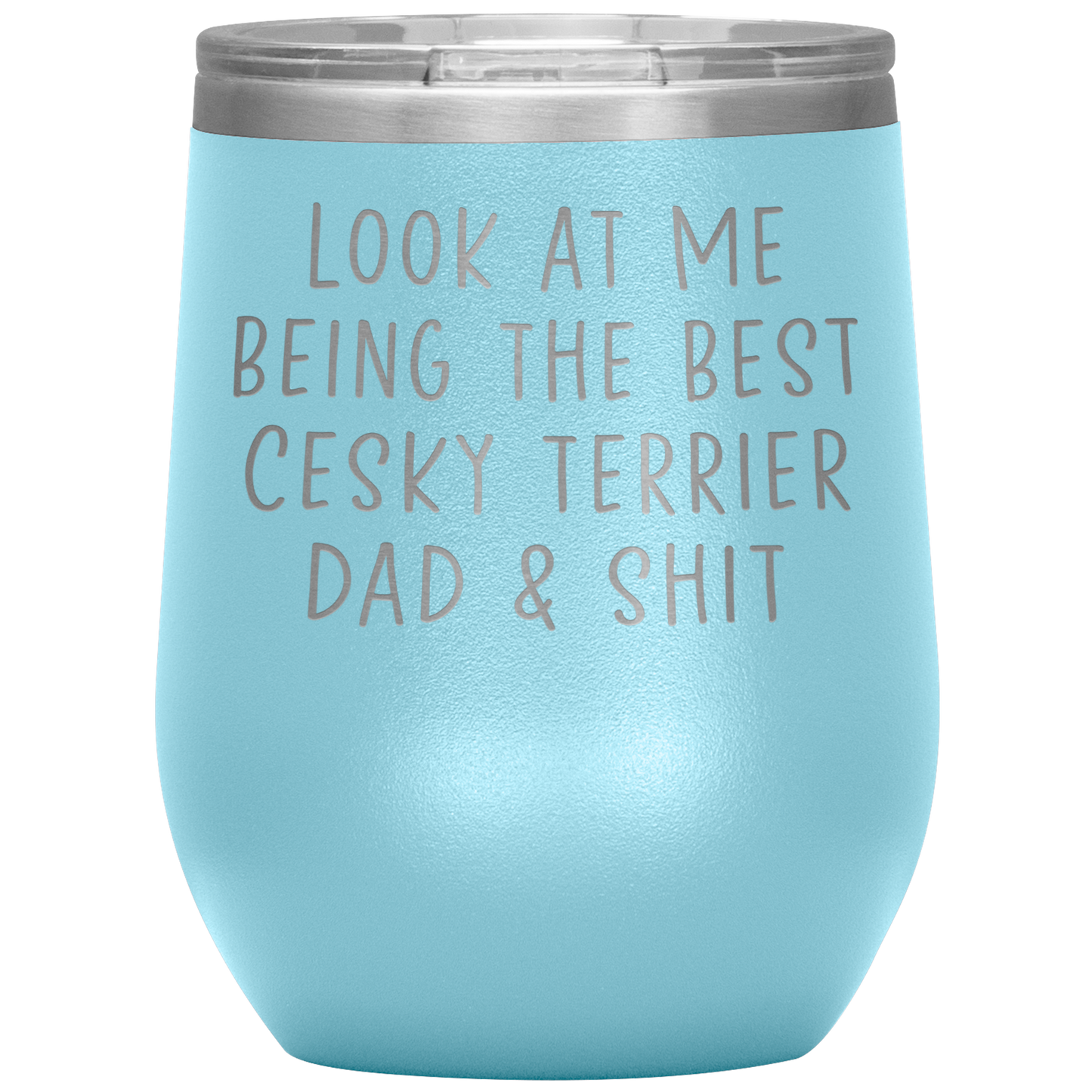 Cesky Terrier Dad Wine Tumbler, Funny Gifts, Travel Wine Cup, Birthday Gifts for Men and Women