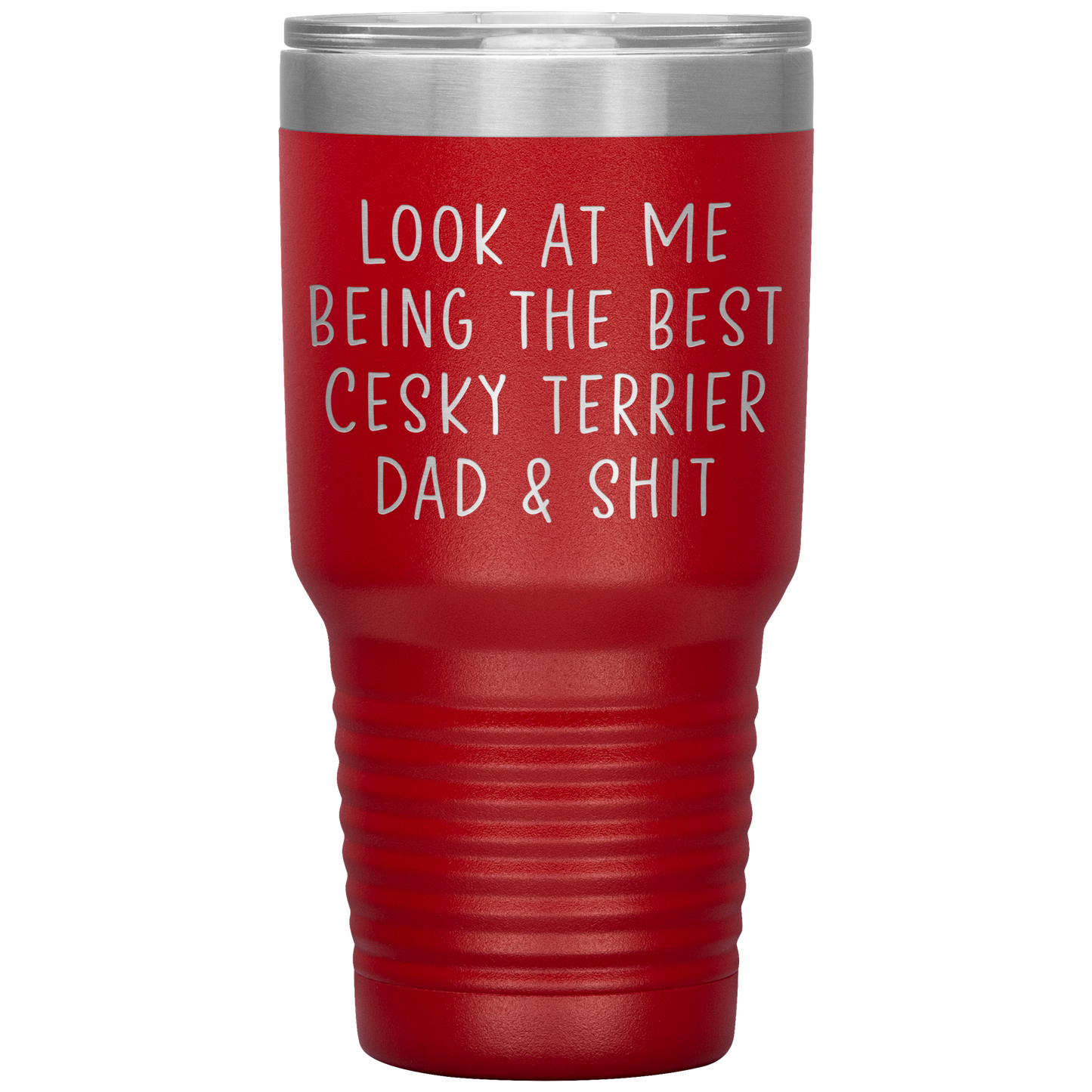 Cesky Terrier Dad Tumbler, Funny Travel Coffee Mug, Birthday Gifts for Men and Women