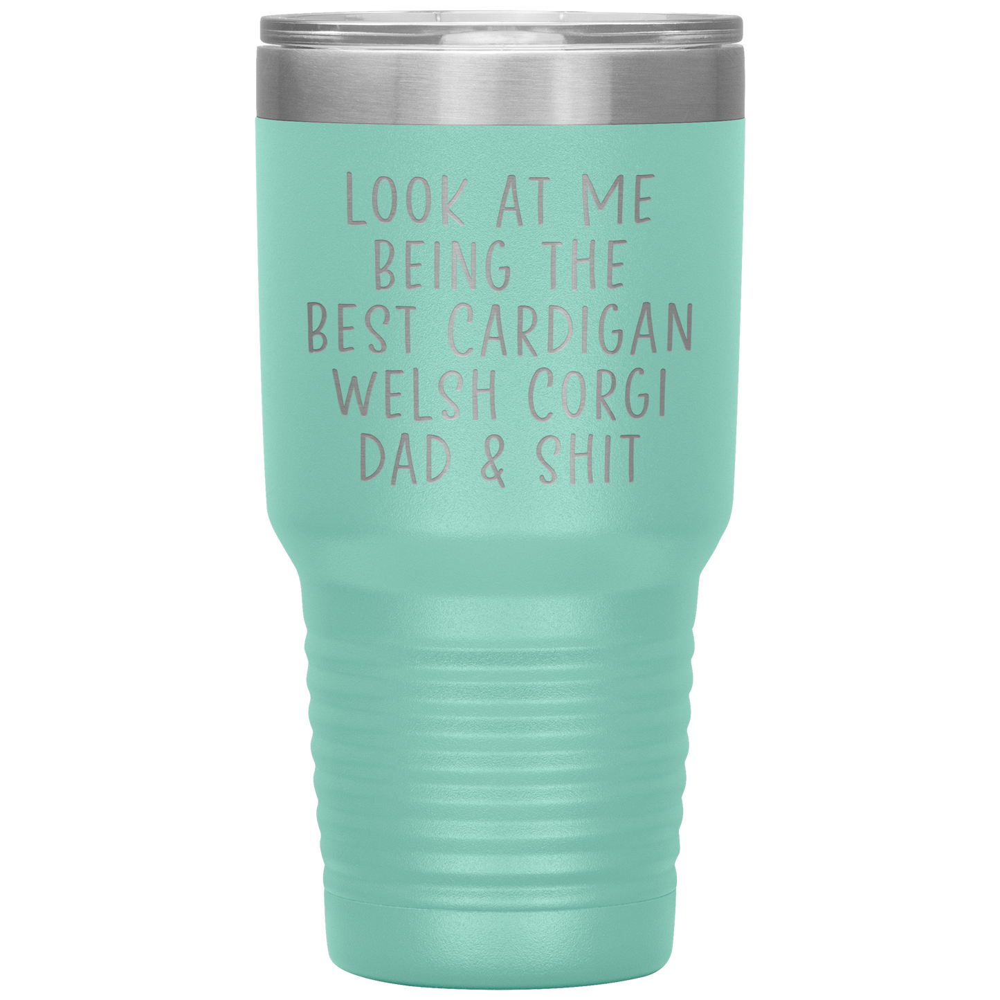 Cardigan Welsh Corgi Dad Tumbler, Funny Travel Coffee Mug, Birthday Gifts for Men and Women