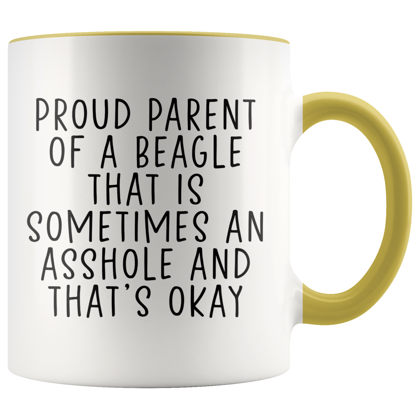 Beagle Mom Dad Gifts, Beagle Lover Coffee Mug, Two Tone Accent Cup, Birthday Gift for Men and Women