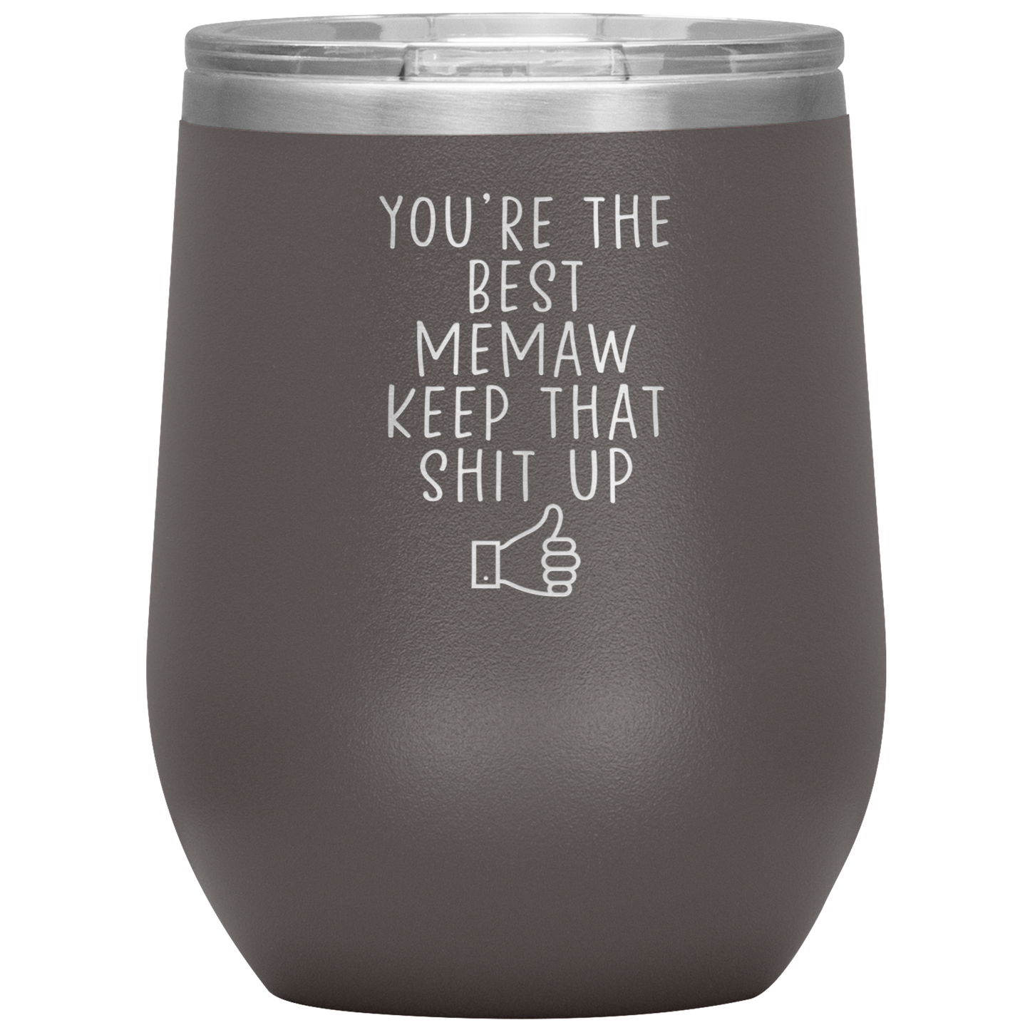 Memaw Wine Tumbler, Memaw Gifts, Travel Wine Cup, Birthday Gifts for Men and Women