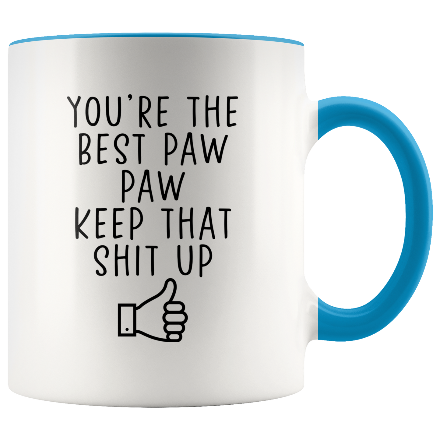 Paw Paw Gifts, Coffee Mug, Two Tone Accent Cup, Birthday Gift for Men and Women