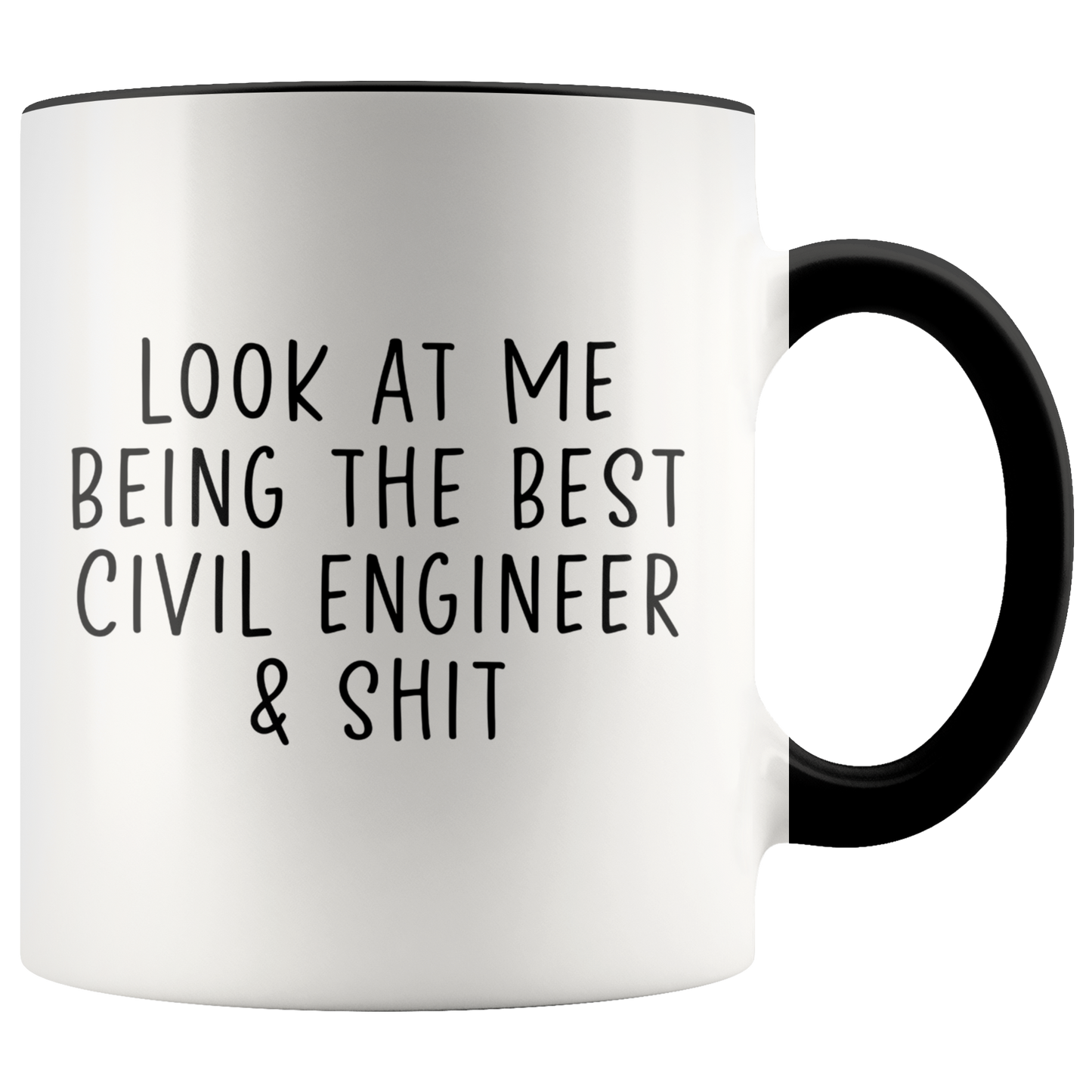 Civil engineer Gifts, Coffee Mug, Two Tone Accent Cup, Birthday Gift for Men and Women