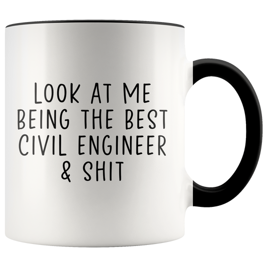 Civil engineer Gifts, Coffee Mug, Two Tone Accent Cup, Birthday Gift for Men and Women