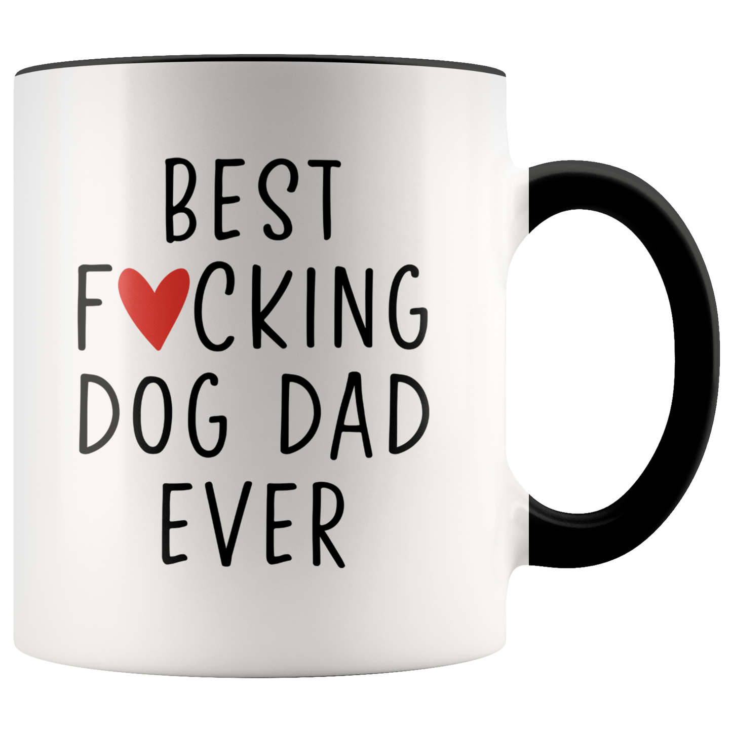 Dog Dad Gifts, Coffee Mug, Two Tone Accent Cup, Birthday Gift for Men and Women