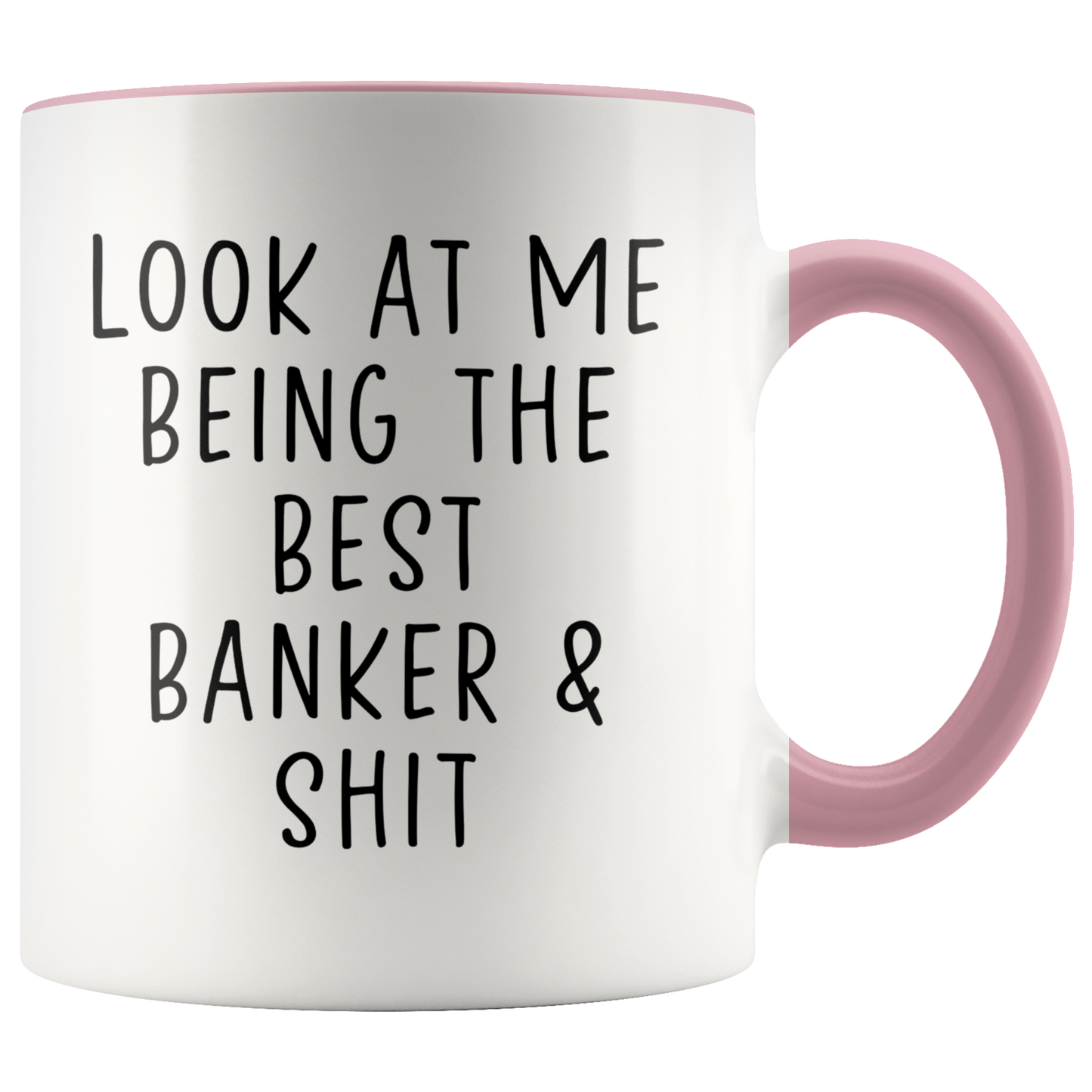 Banker Gifts, Coffee Mug, Two Tone Accent Cup, Birthday Gift for Men and Women