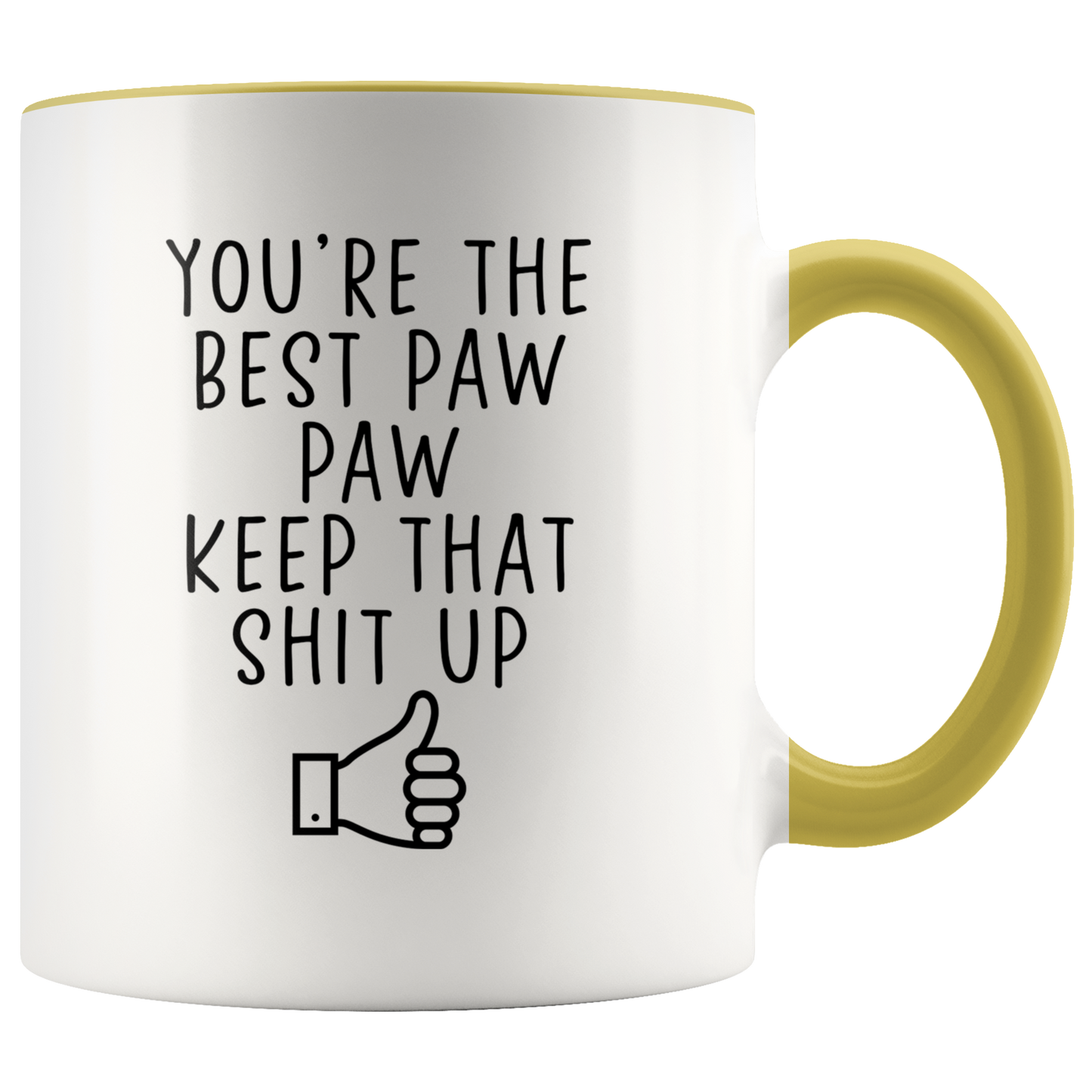 Paw Paw Gifts, Coffee Mug, Two Tone Accent Cup, Birthday Gift for Men and Women