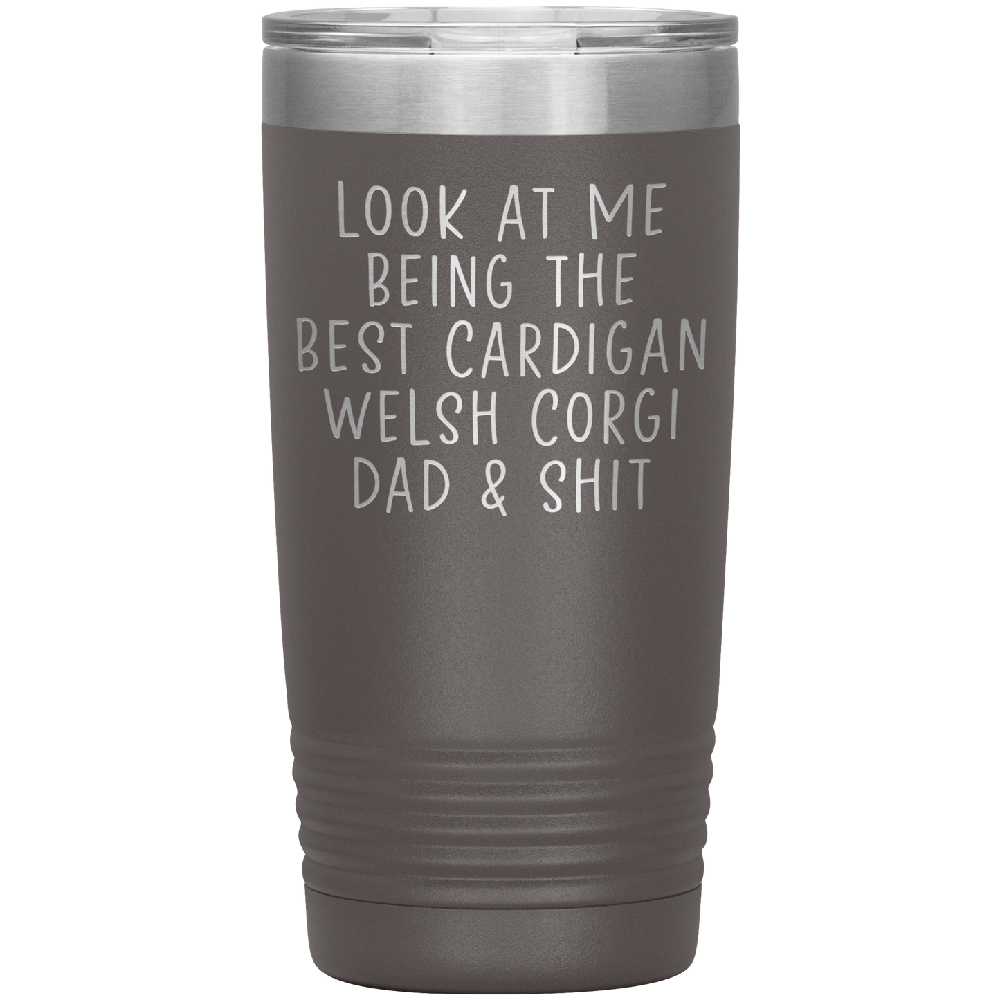 Cardigan Welsh Corgi Dad Tumbler, Funny Travel Coffee Mug, Birthday Gifts for Men and Women