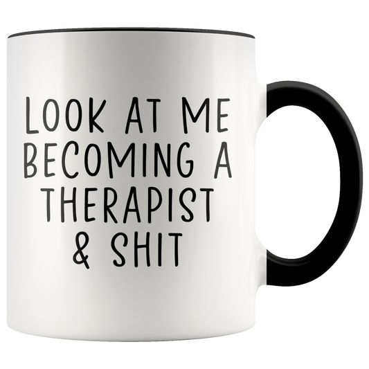 Therapist Gifts, Coffee Mug, Two Tone Accent Cup, Birthday Gift for Men and Women