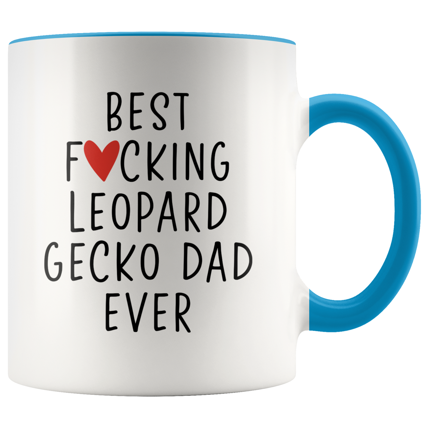 Leopard Gecko Dad Gifts, Coffee Mug, Two Tone Accent Cup, Birthday Gift for Men and Women