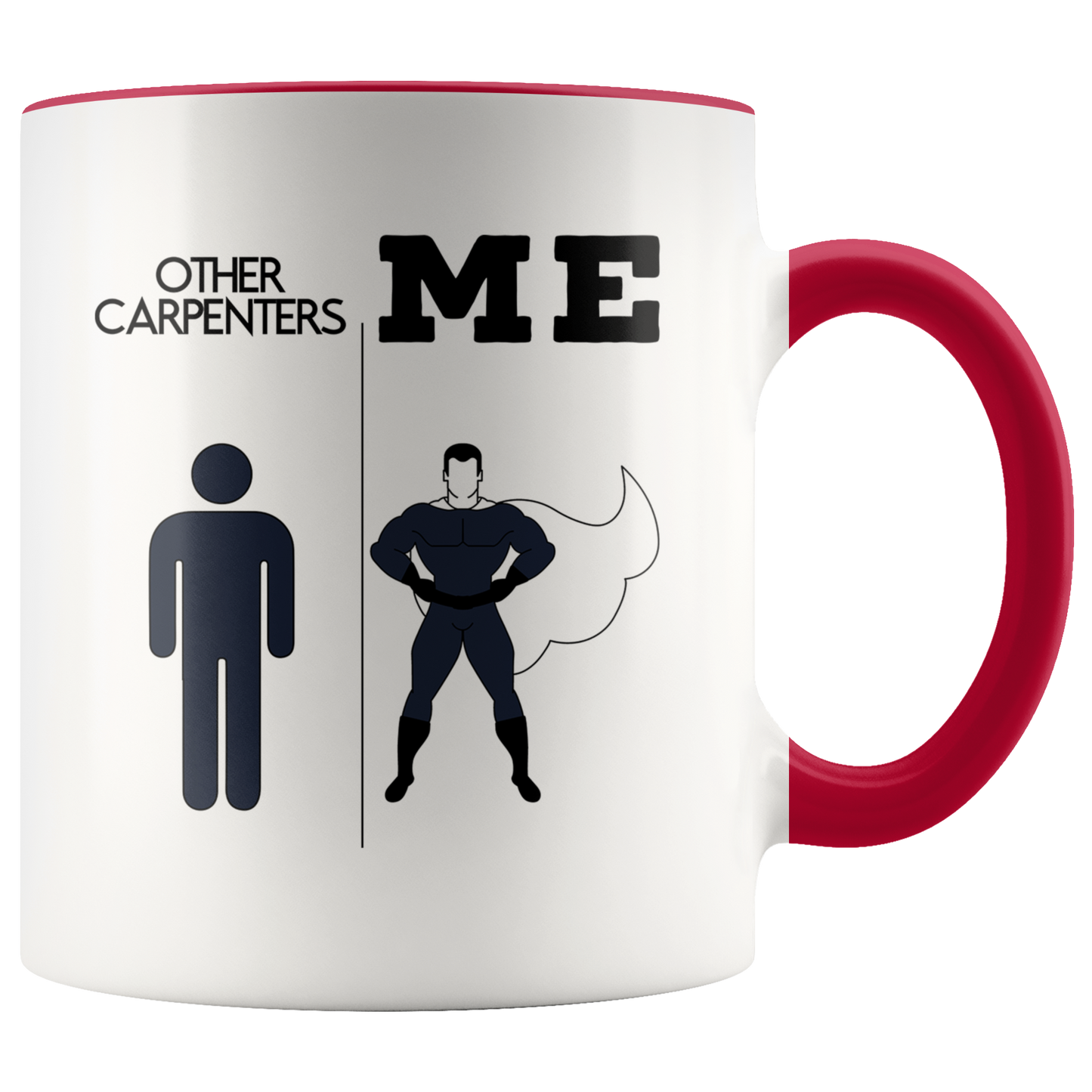 Carpenter Gifts, Coffee Mug, Two Tone Accent Cup, Birthday Gift for Men and Women