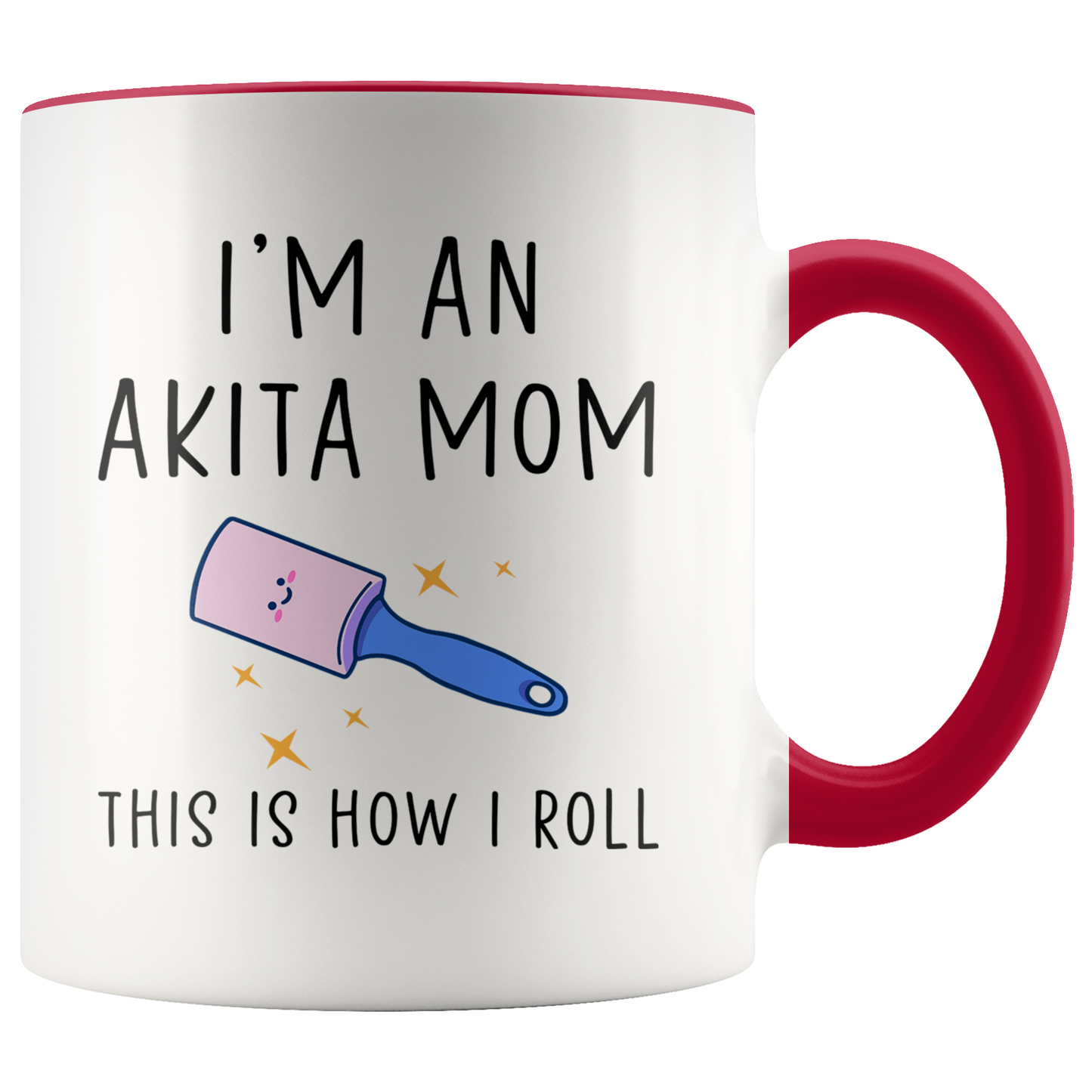 Akita Mom Gifts, Coffee Mug, Two Tone Accent Cup, Birthday Gift for Men and Women