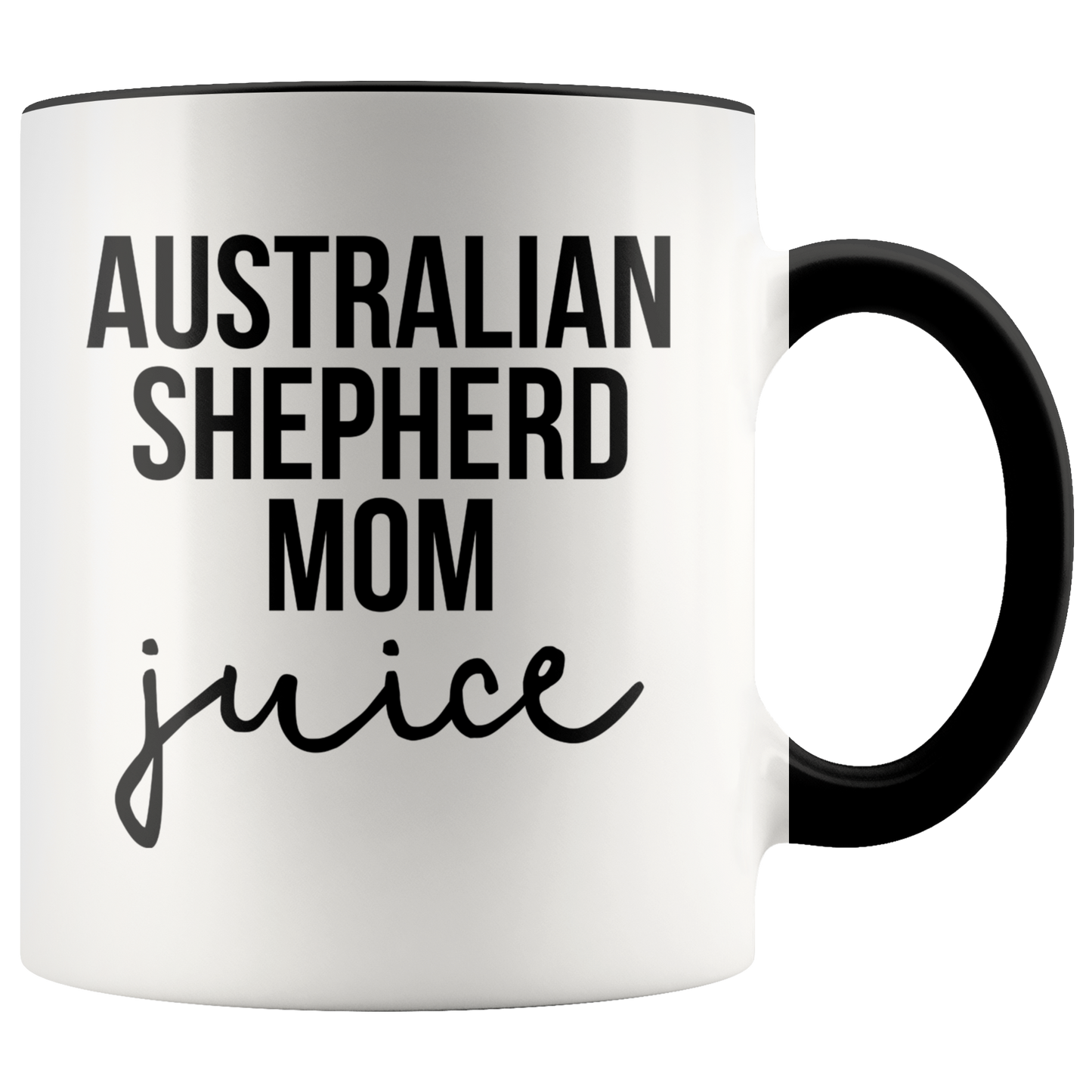 Australian Shepherd Mom Gifts, Coffee Mug, Two Tone Accent Cup, Birthday Gift for Men and Women