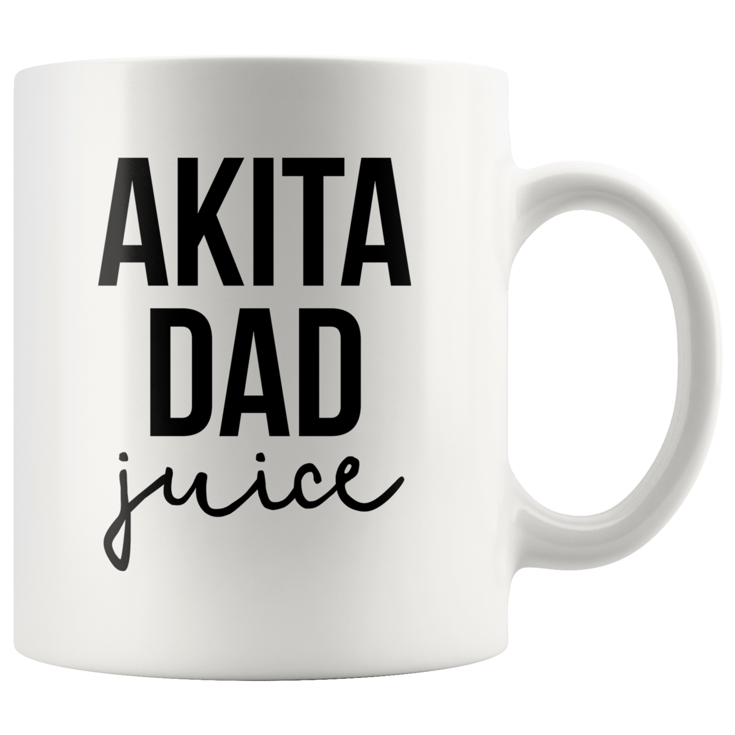 Akita Dad Gifts, Akita Dad Mom Coffee Mug, Two Tone Accent Cup, Birthday Gift for Men and Women