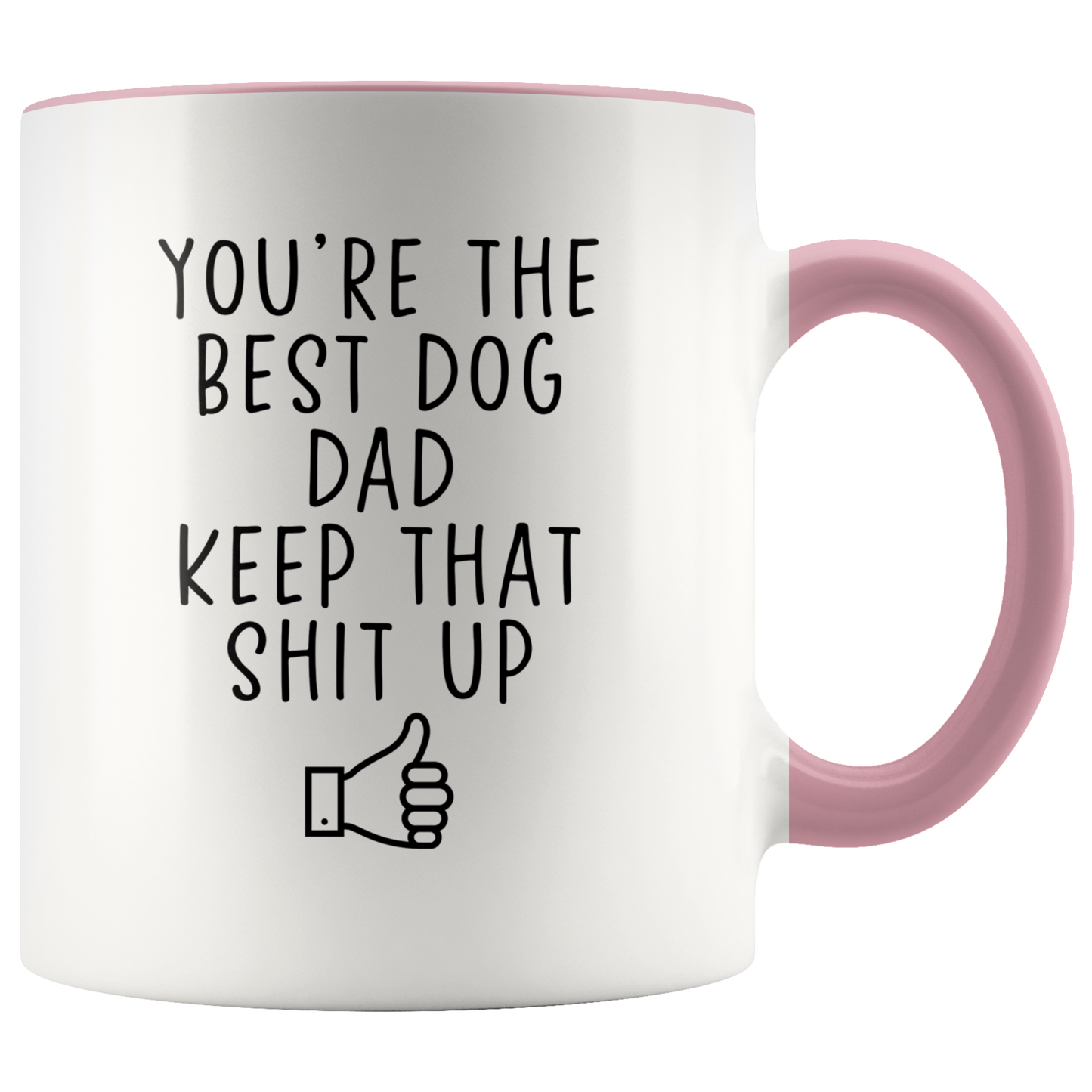 Dog Dad Gifts, Coffee Mug, Two Tone Accent Cup, Birthday Gift for Men and Women