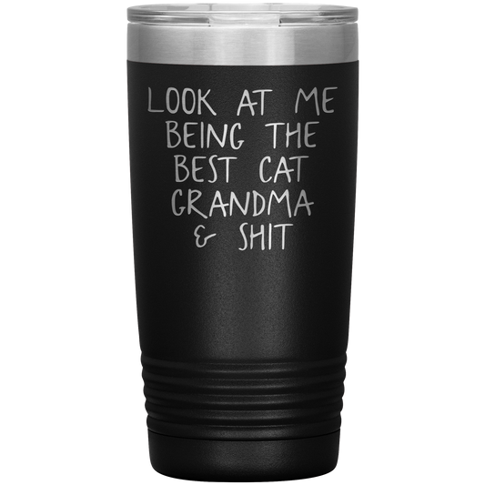 Cat Grandma Gifts, Cat Grandma Coffee Mug, Cat Grandma Tumbler, Cat Grandma Birthday Gifts for Men and Women