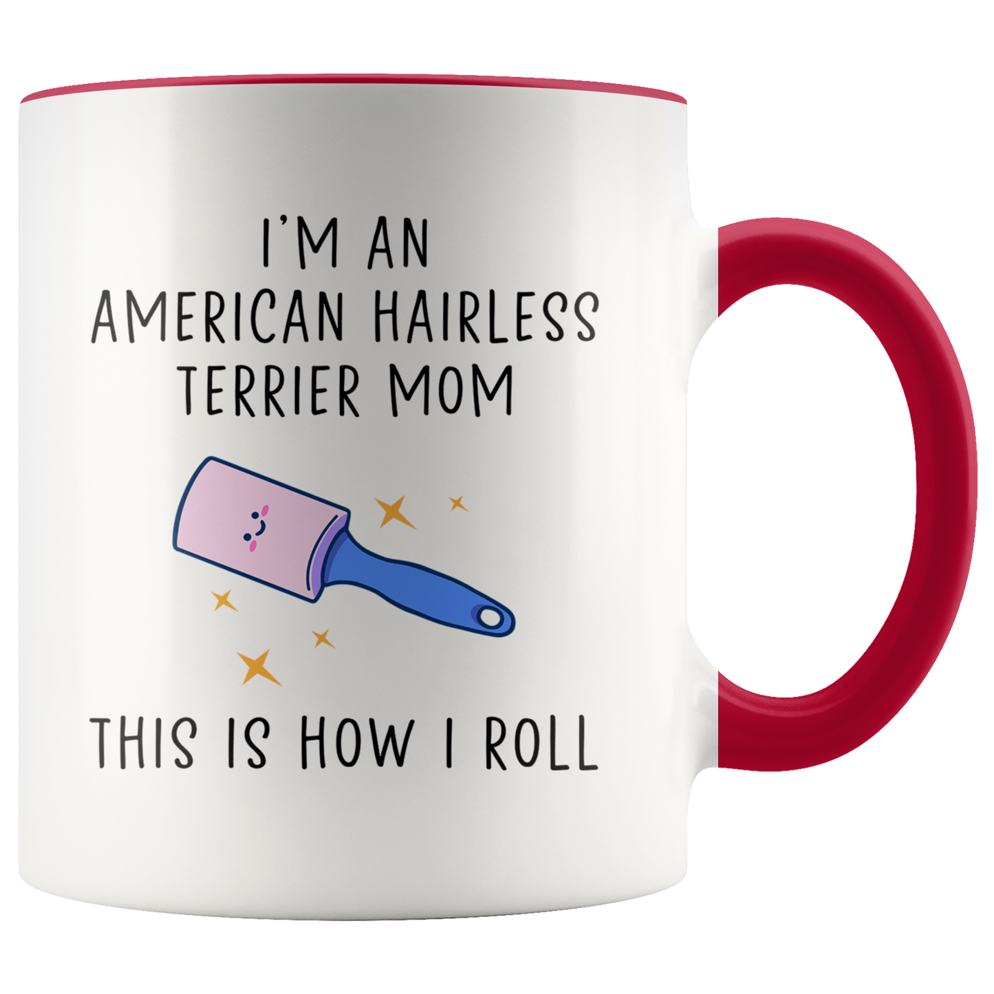 American Hairless Terrier Mom Gifts, American Hairless Terrier Mom Coffee Mug, Two Tone Accent Cup, Birthday Gift for Men and Women