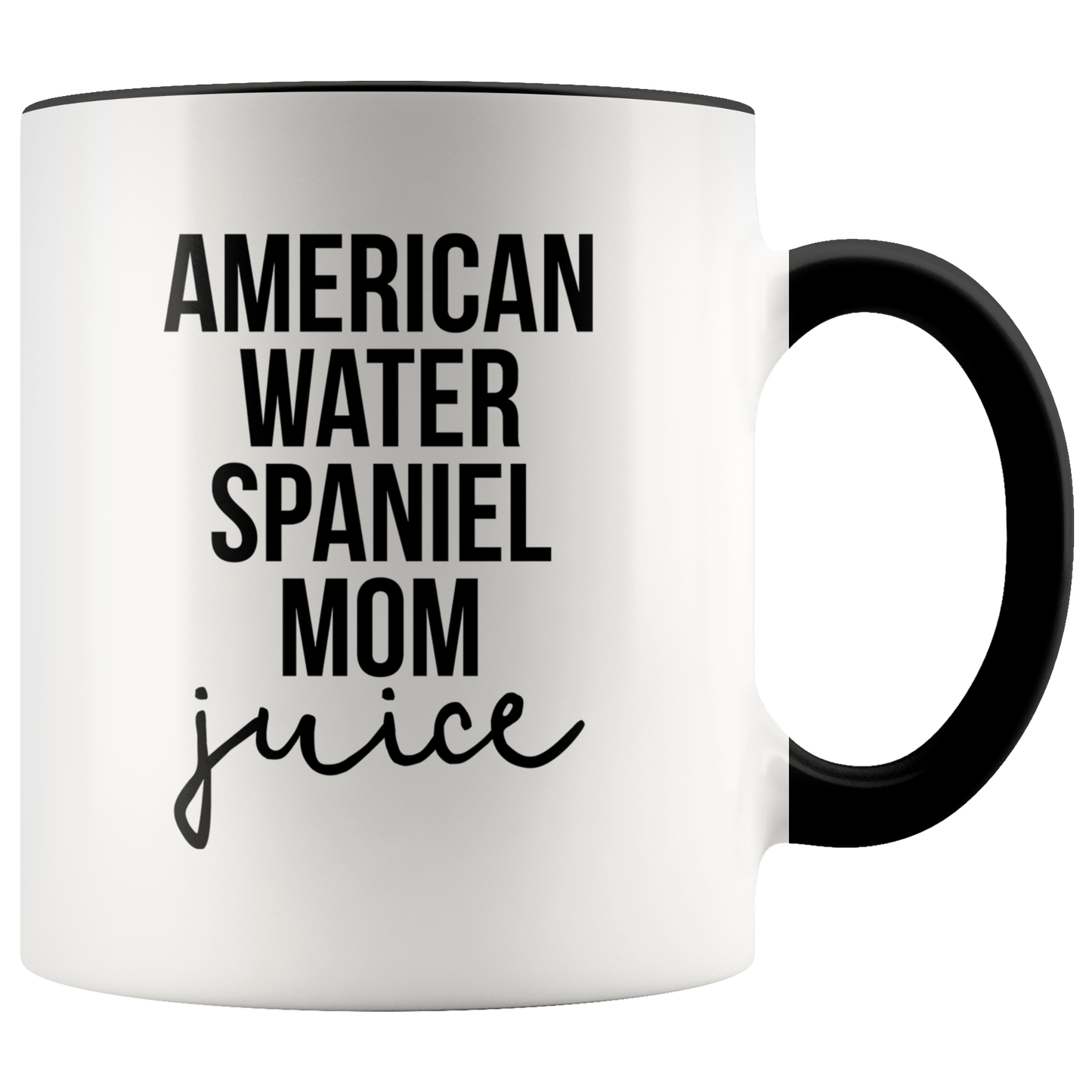 American Water Spaniel Mom Gifts, Coffee Mug, Two Tone Accent Cup, Birthday Gift for Men and Women